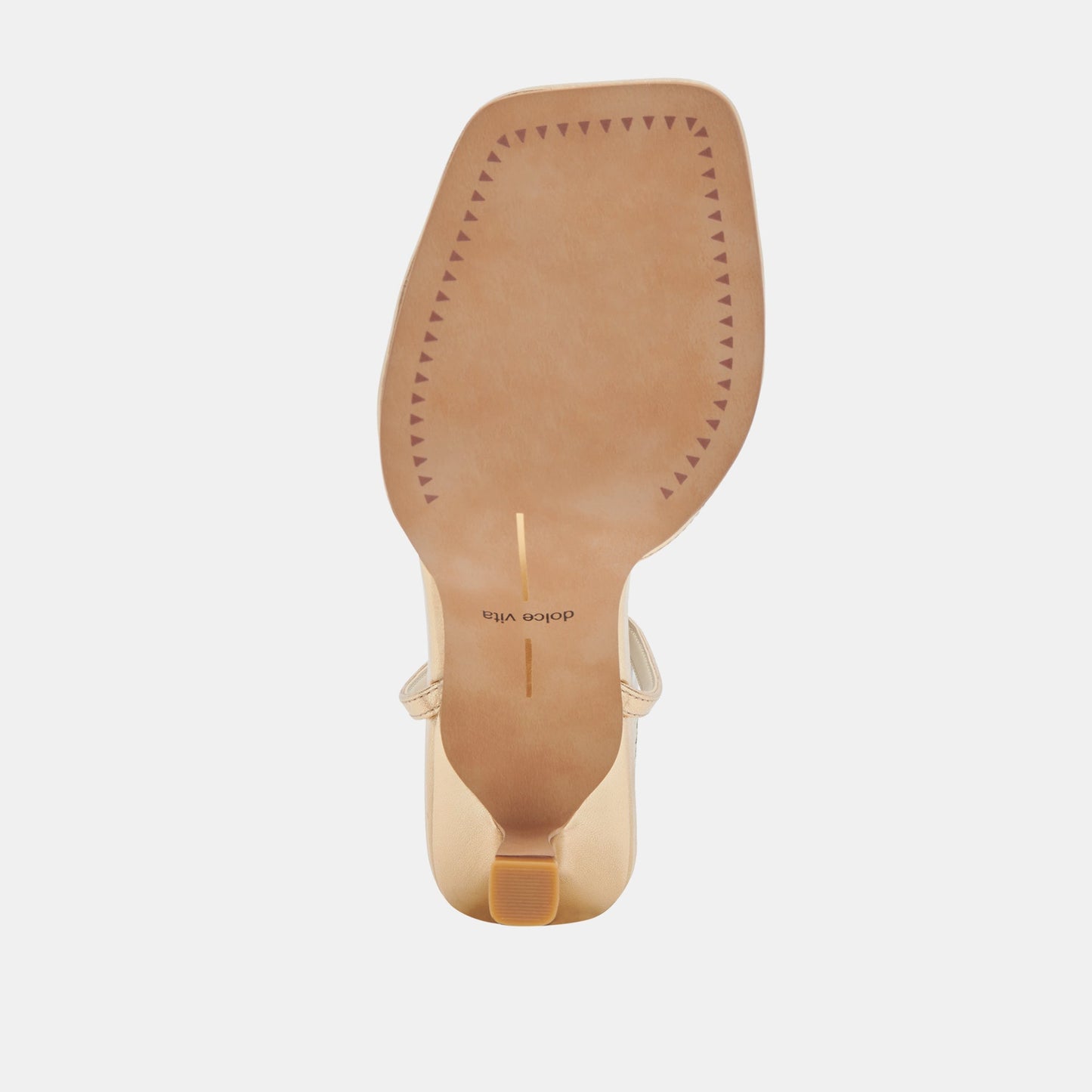 Manji Wide Light Gold Metallic Leather Heels
