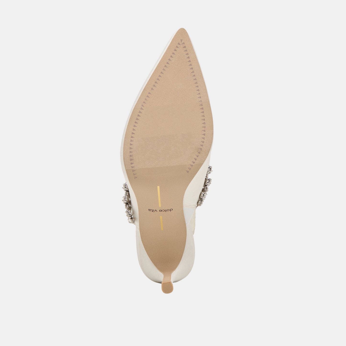 Keli Crystal White Satin Heels