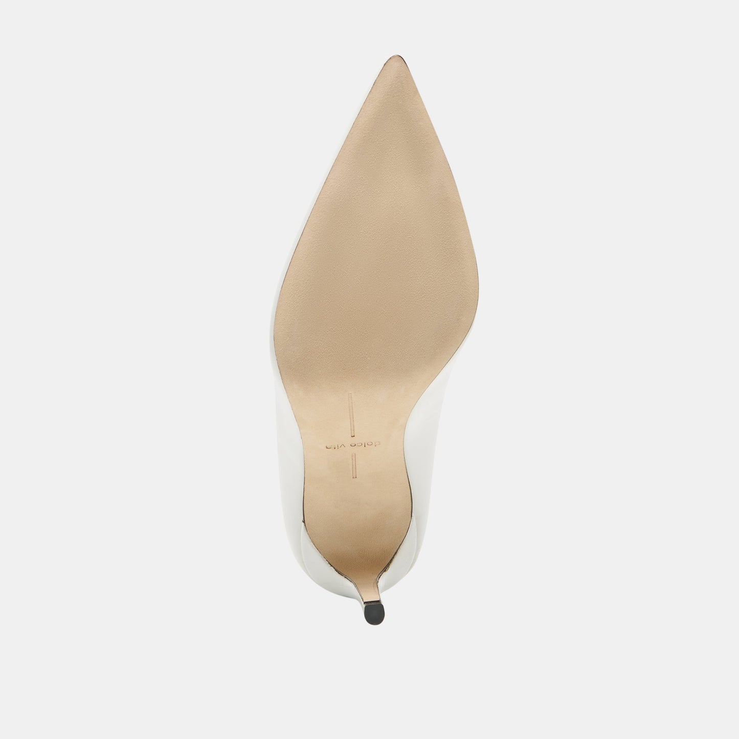 LANKY White Leather Closed-Toe Pump Stiletto Heels