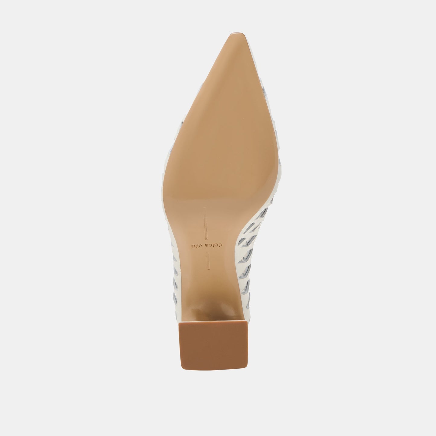 Tanya Bone Woven Leather Heels