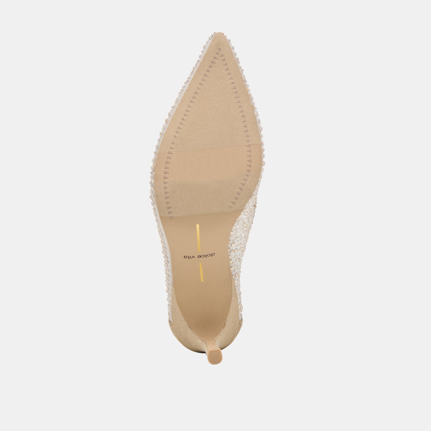 Kashe Crystal Lt Gold Mesh Heels