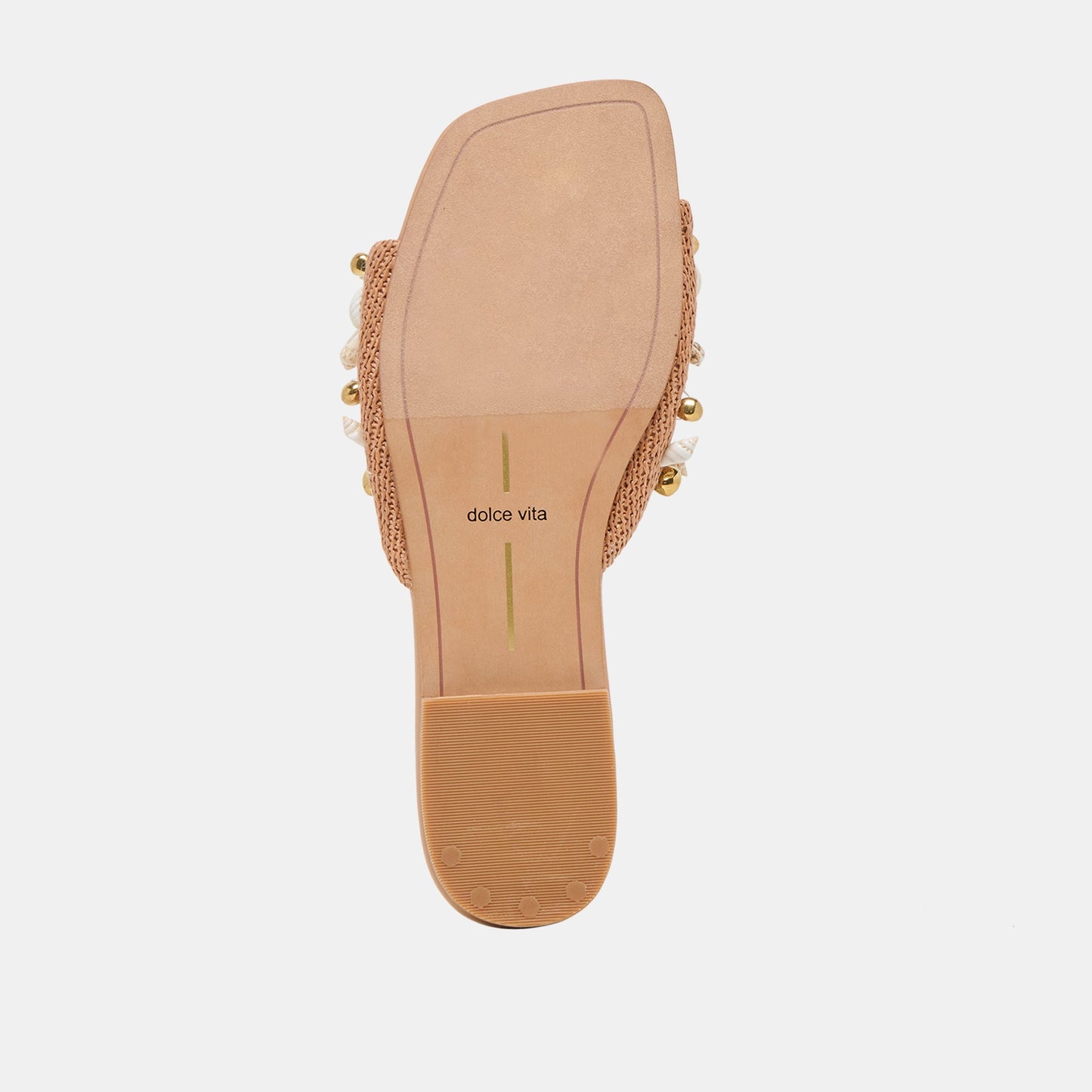 Lizza Toffee Beaded Raffia Sandals