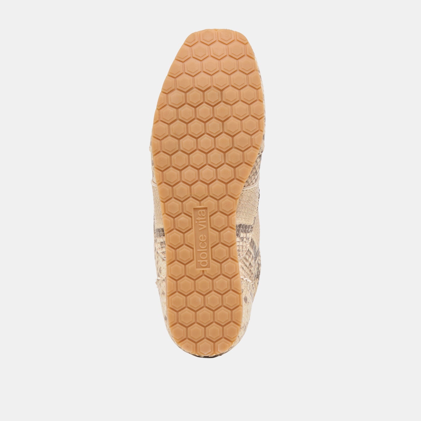 Dorie Natural Snake Embossed Leather Sneakers