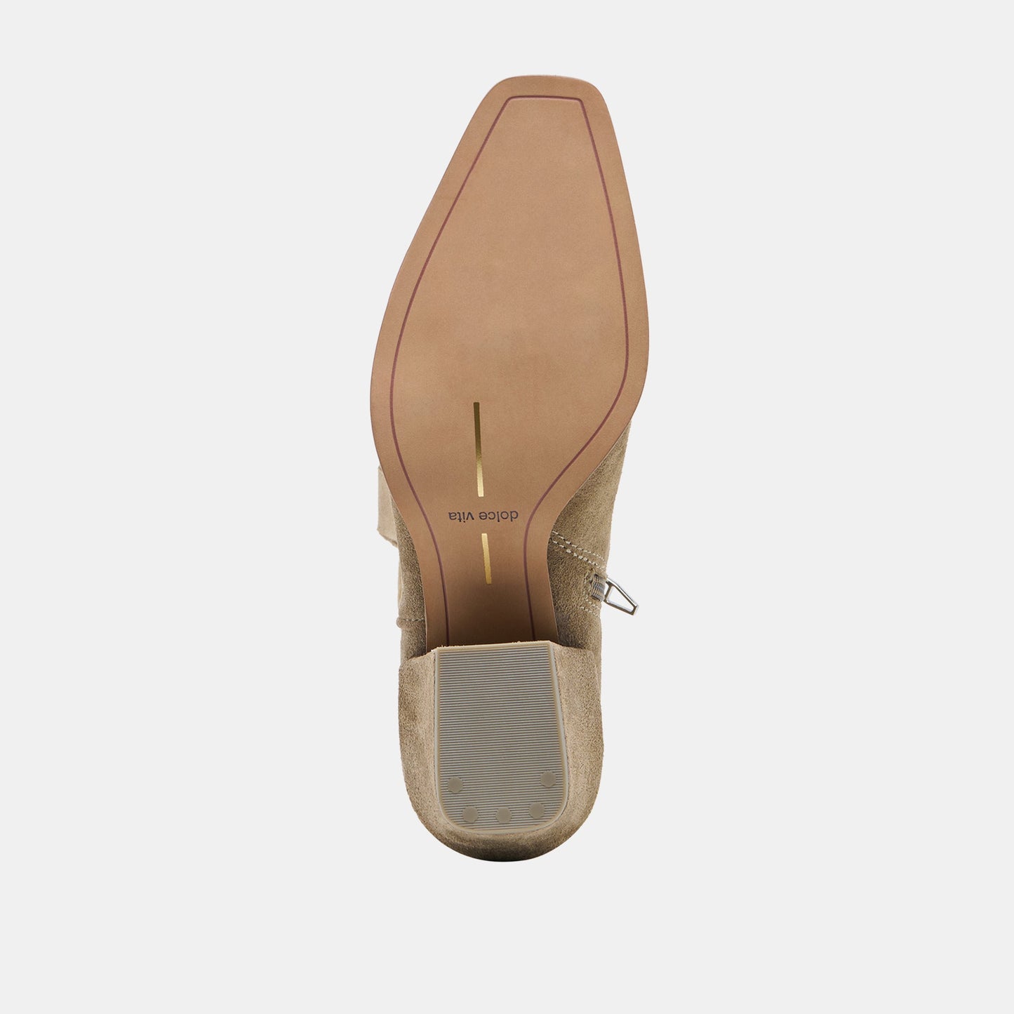 LUNI Taupe Suede Knee-High Pointed Toe Western Boots