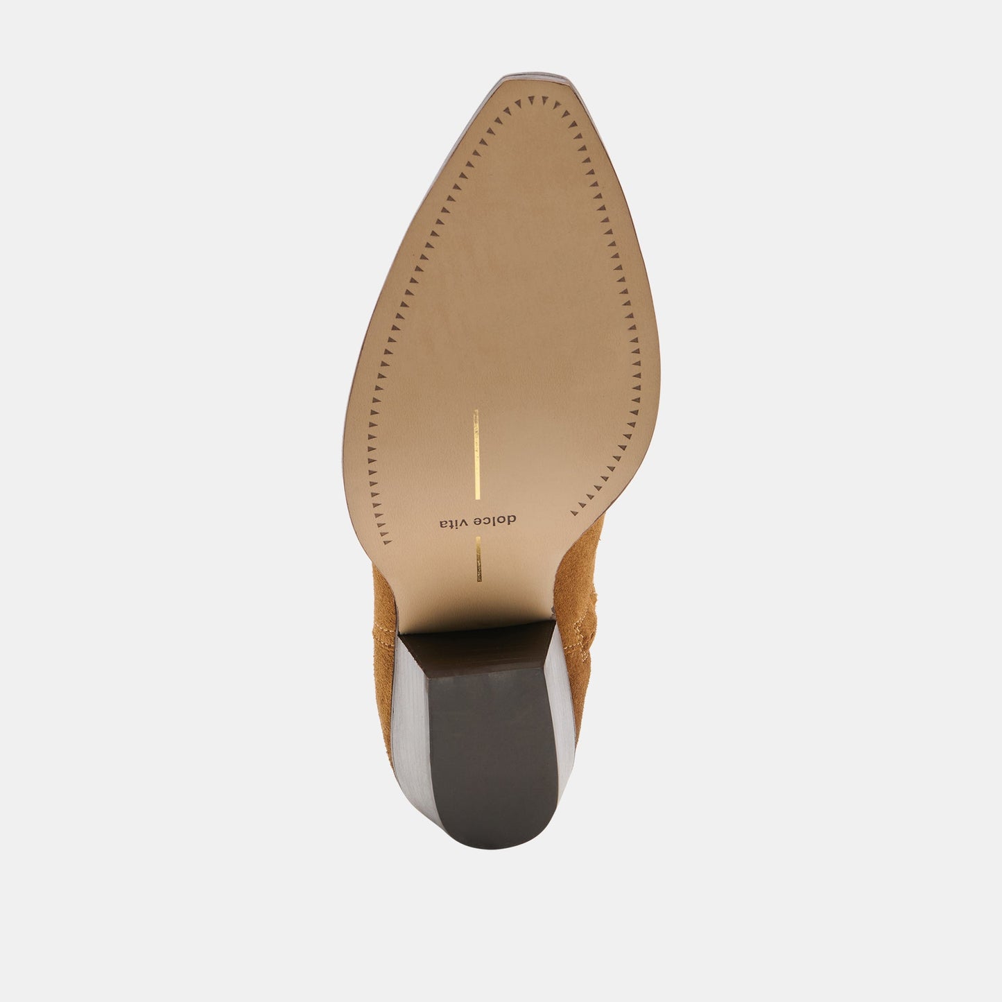 KLYDE Cognac Suede Block Heel Ankle Boots