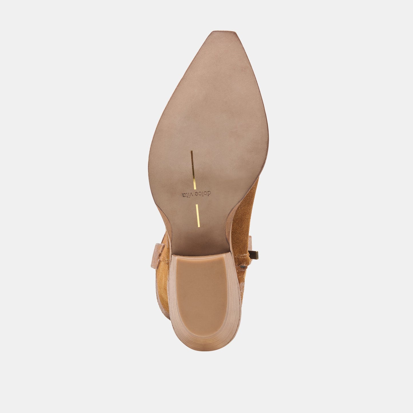 BRANDO Tan Suede Embroidered Pointed-Toe Western Boots