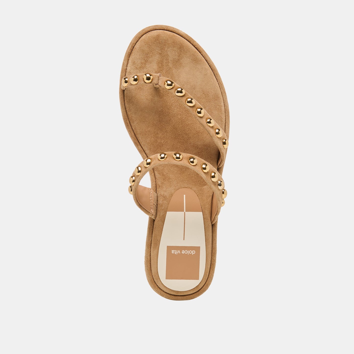 Amary Stud Lt Brown Suede Sandals