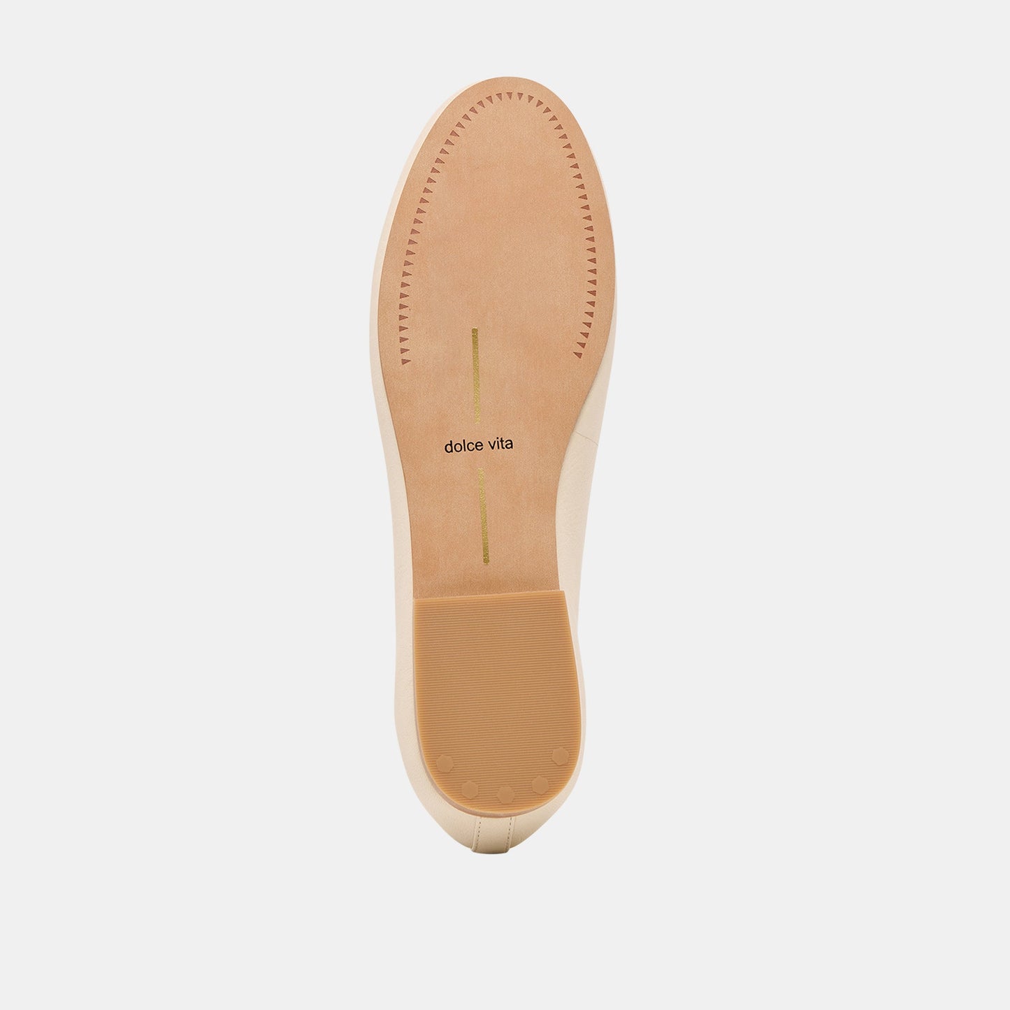 Ritla Wide Bone Leather Ballet Flats