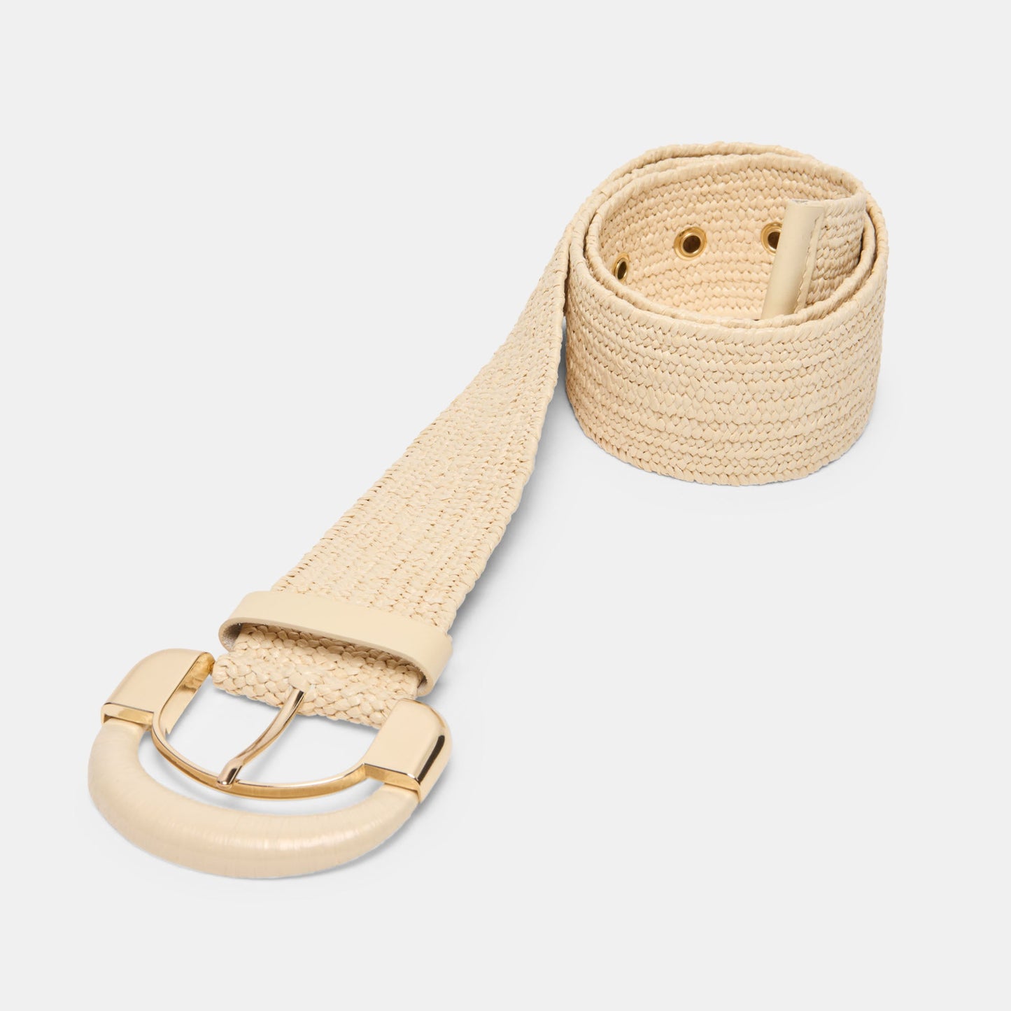 Raffia Oversized Buckle Natural Raffia Belt