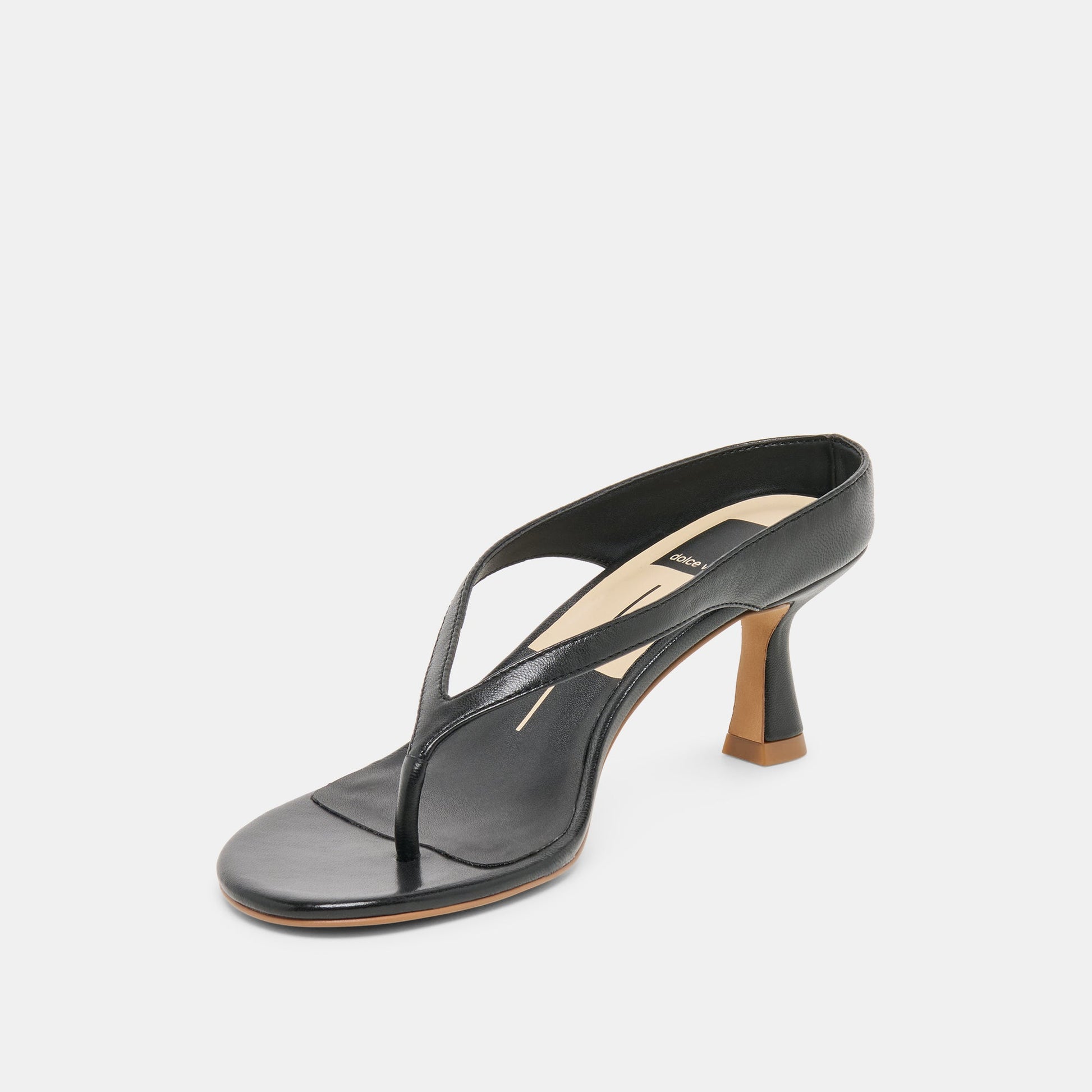 Doreen Black Leather Heels