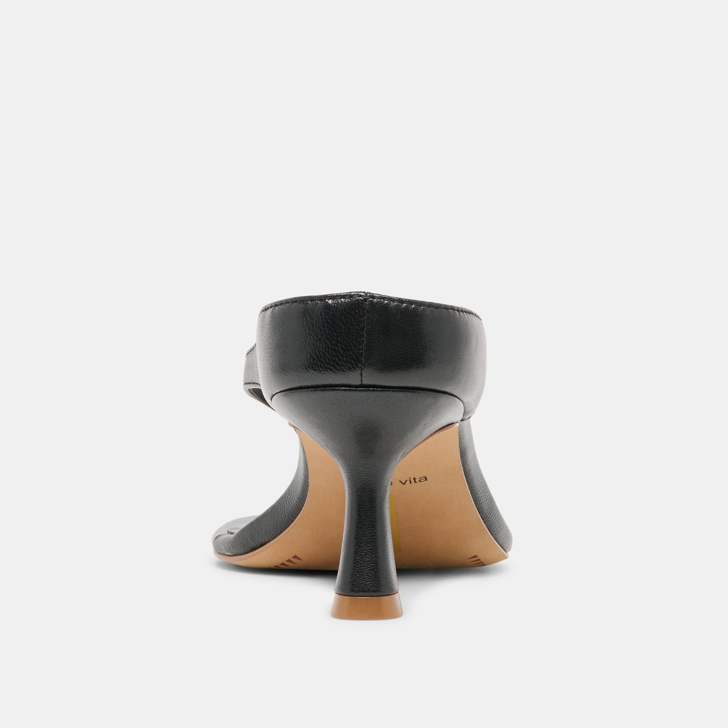 Doreen Black Leather Heels
