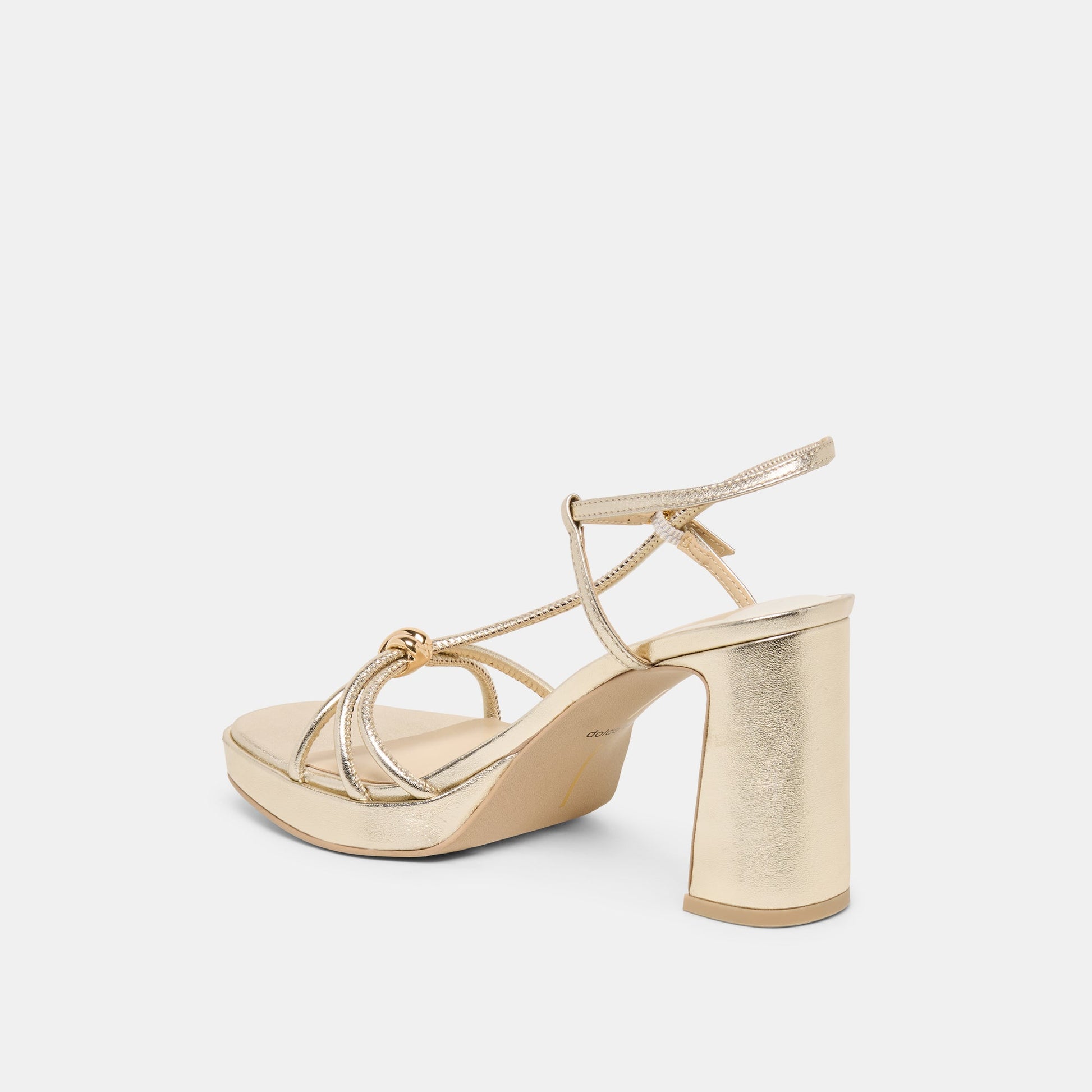 Odete Gold Leather Heels