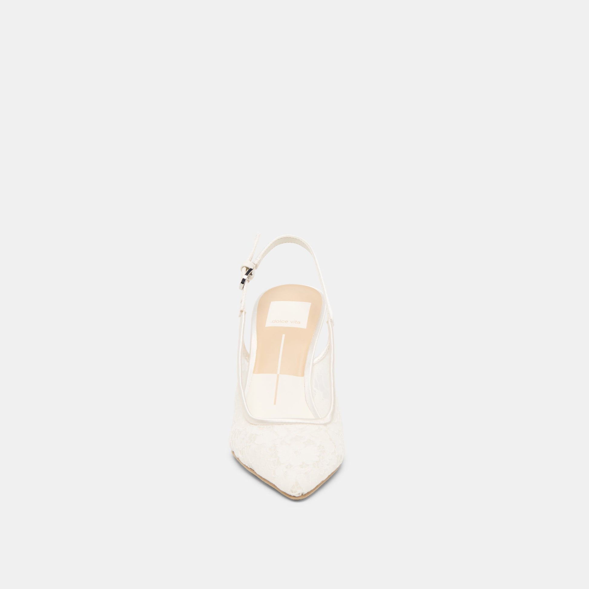 Yami True White Lace Heels