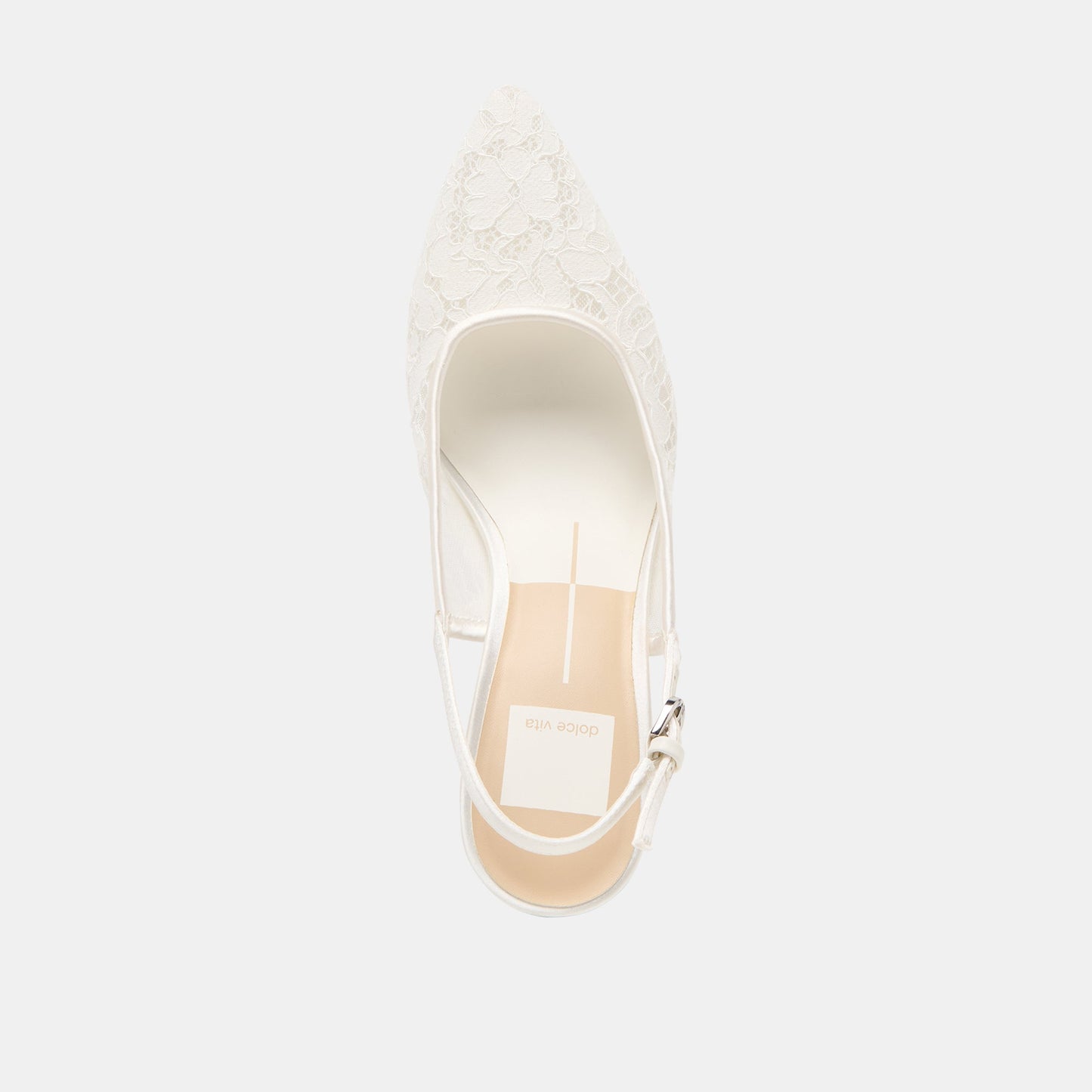 Yami True White Lace Heels
