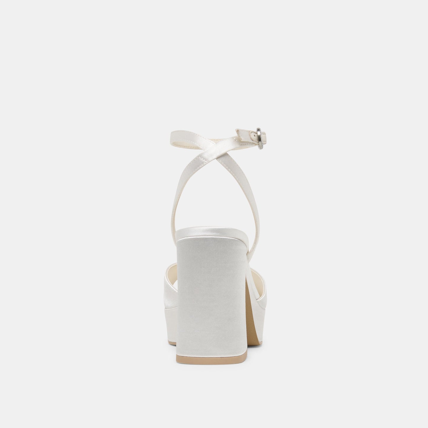 Felica White Satin Heels