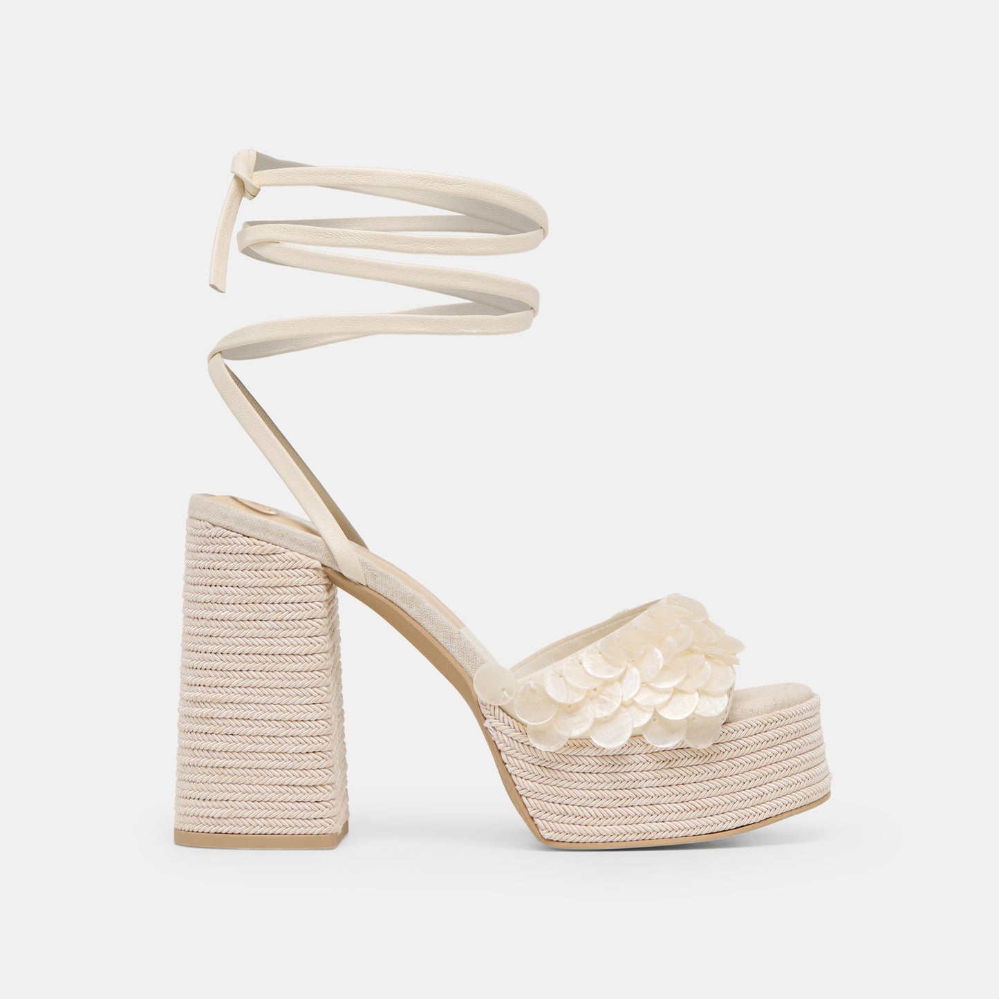 Dorthy Confetti Ivory Leather Heels