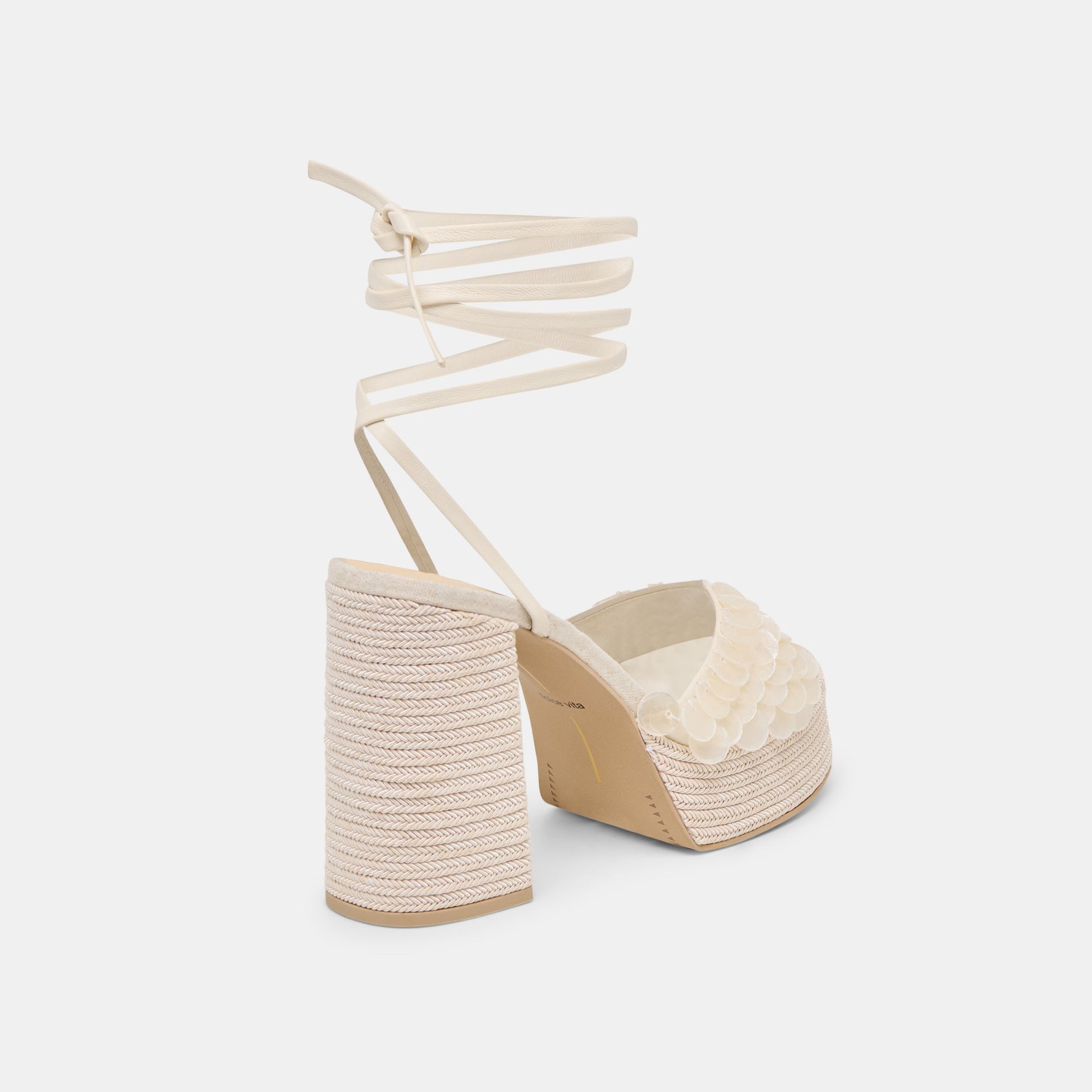 Dorthy Confetti Ivory Leather Heels