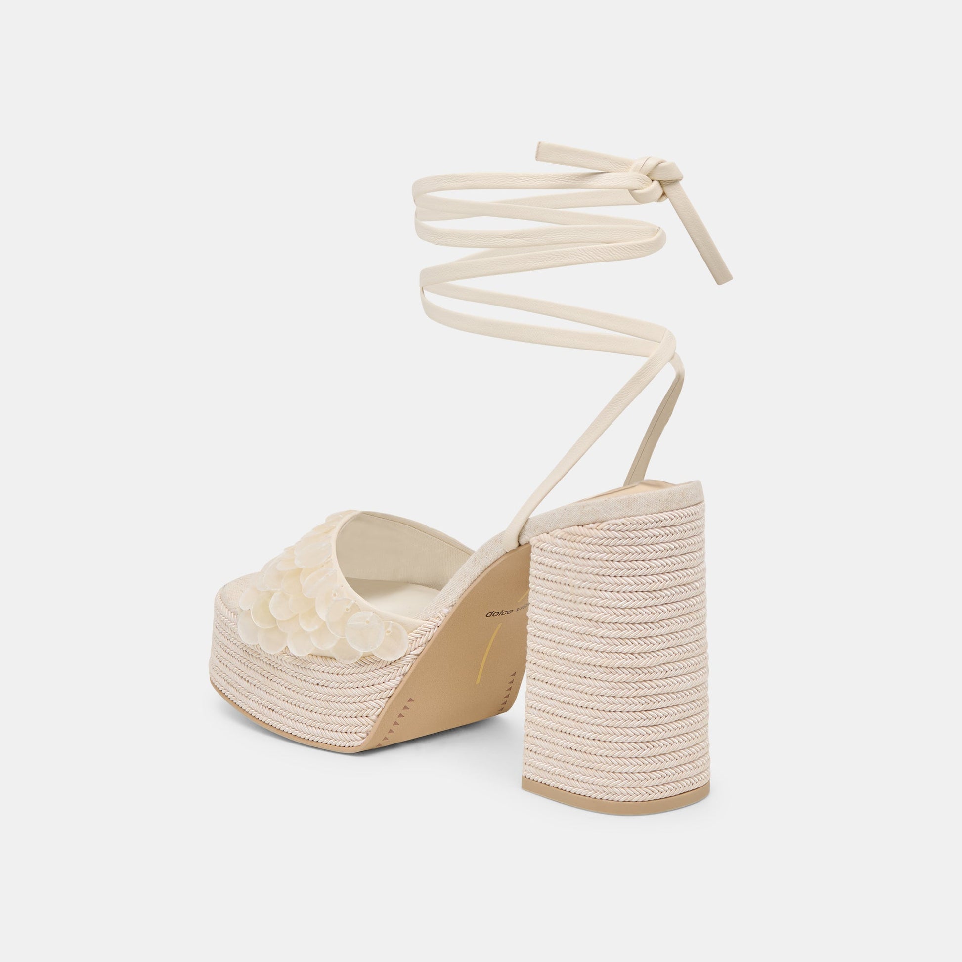 Dorthy Confetti Ivory Leather Heels