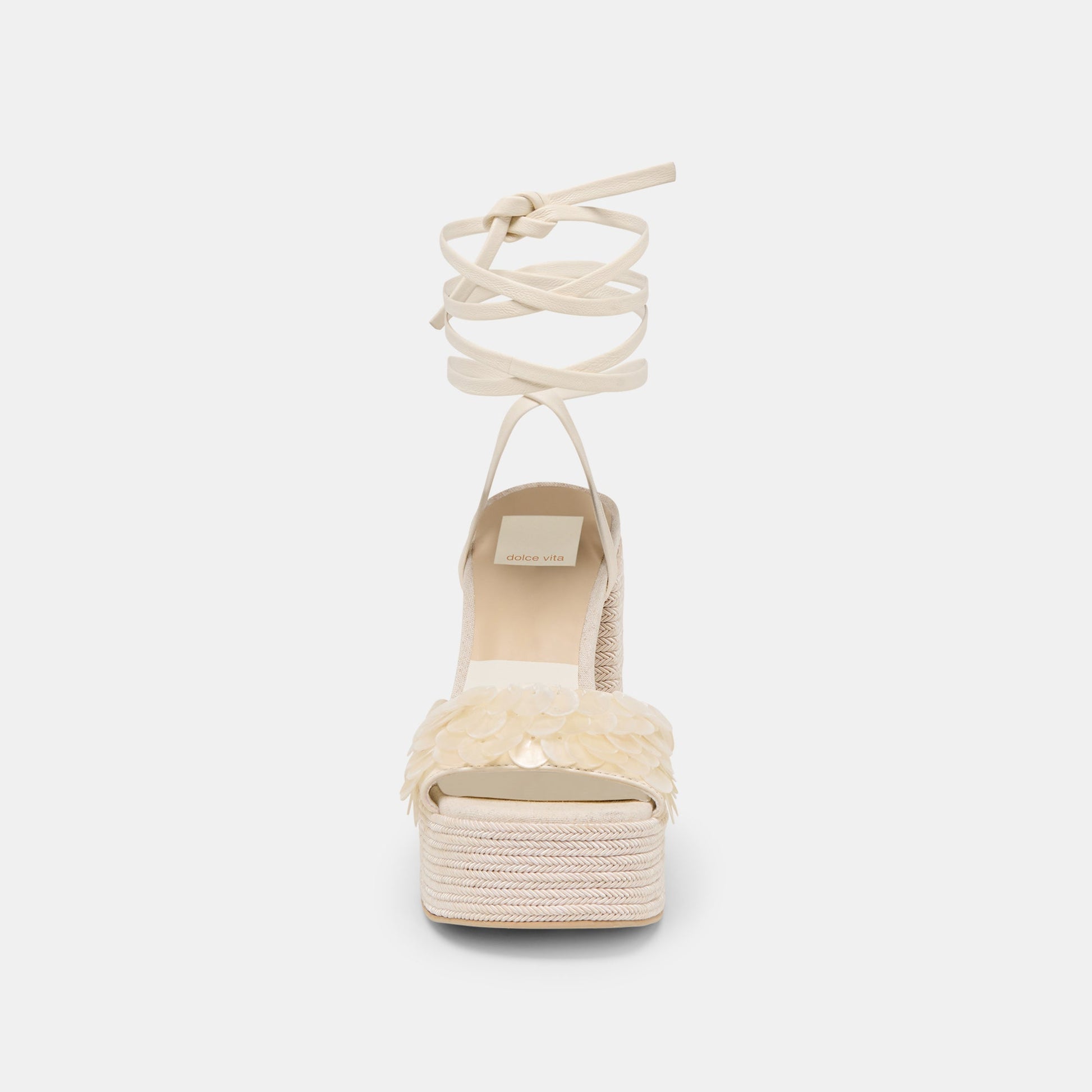 Dorthy Confetti Ivory Leather Heels