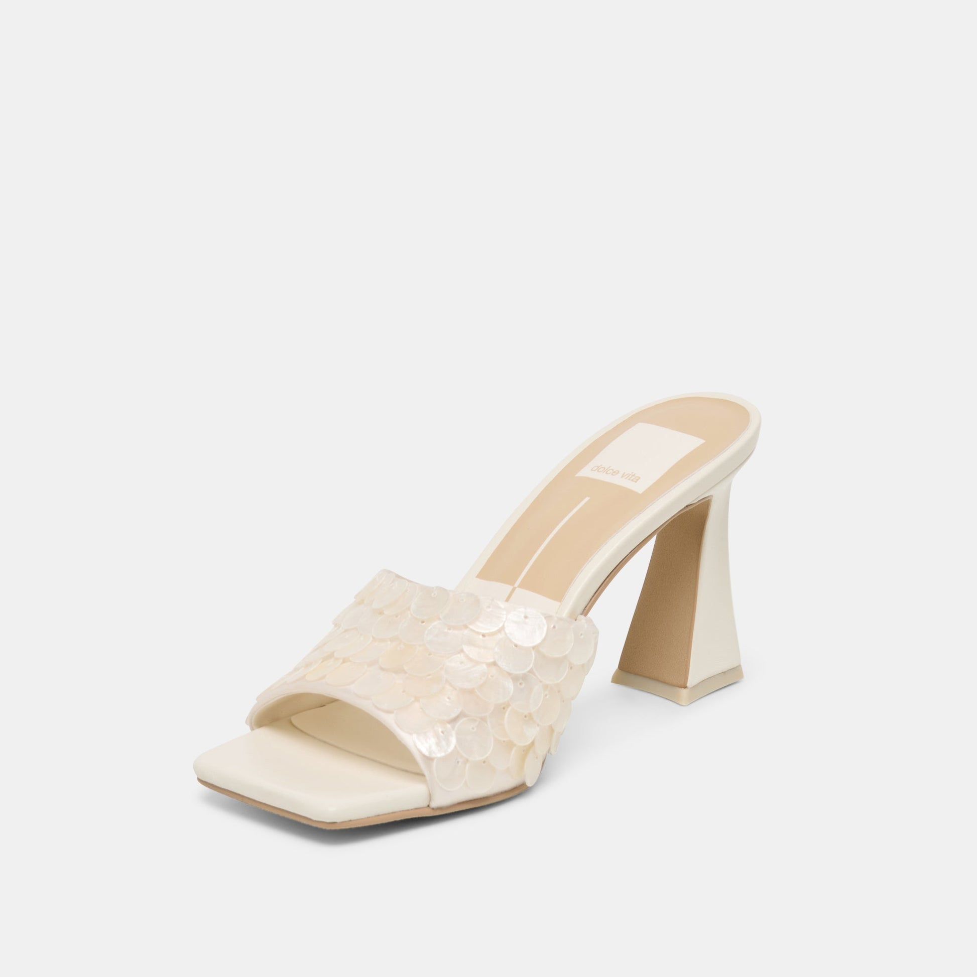 Nandy Confetti Ivory Sequin Heels
