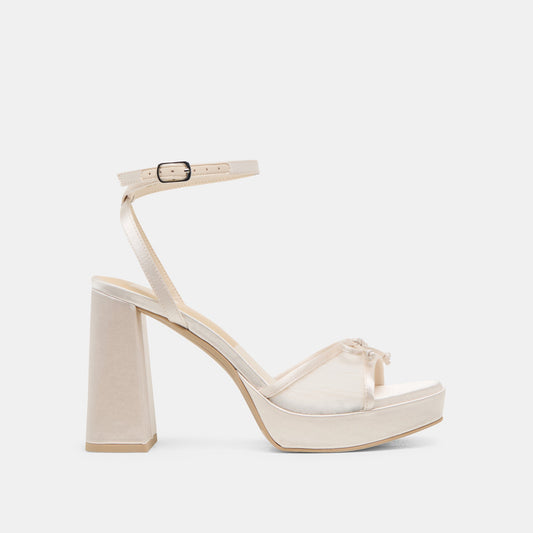 Pandor White Tulle Heels