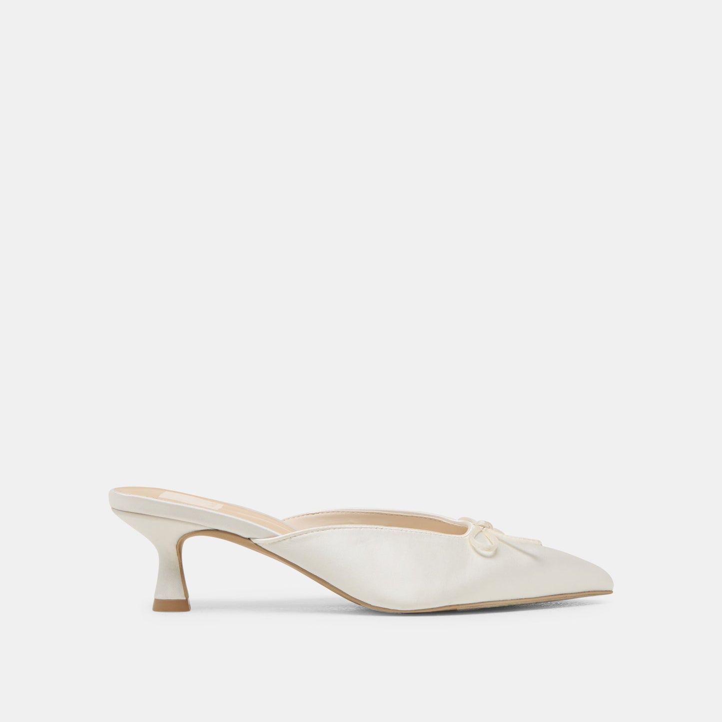 Cleo Off White Satin Heels