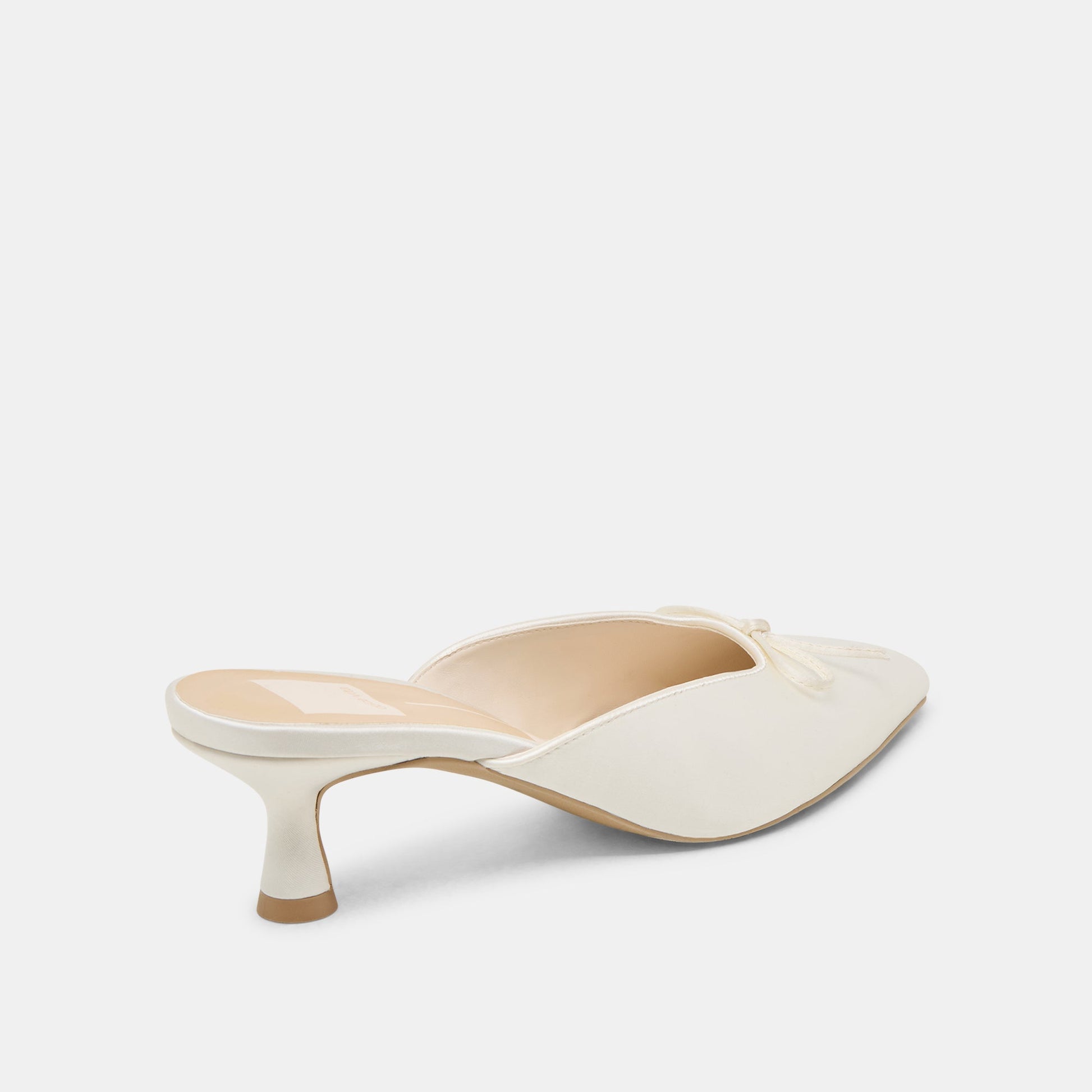 Cleo Off White Satin Heels