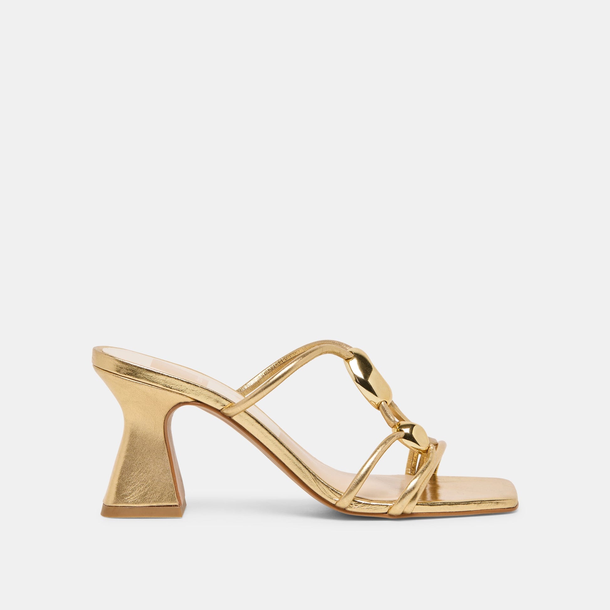 Alayna Gold Leather Heels