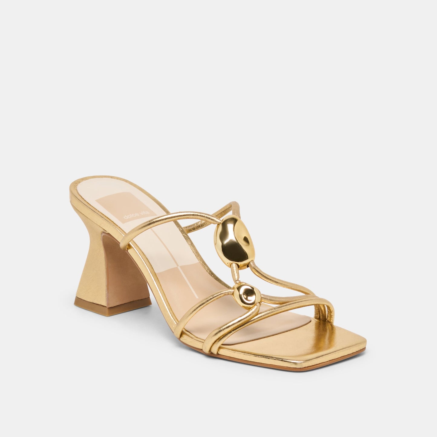 Alayna Gold Leather Heels