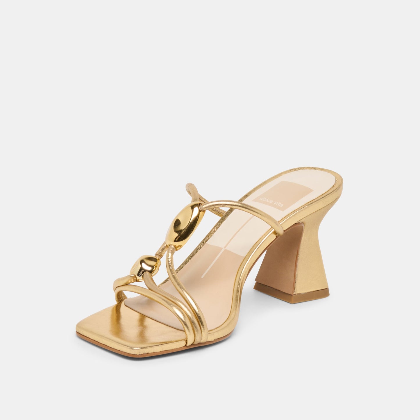 Alayna Gold Leather Heels