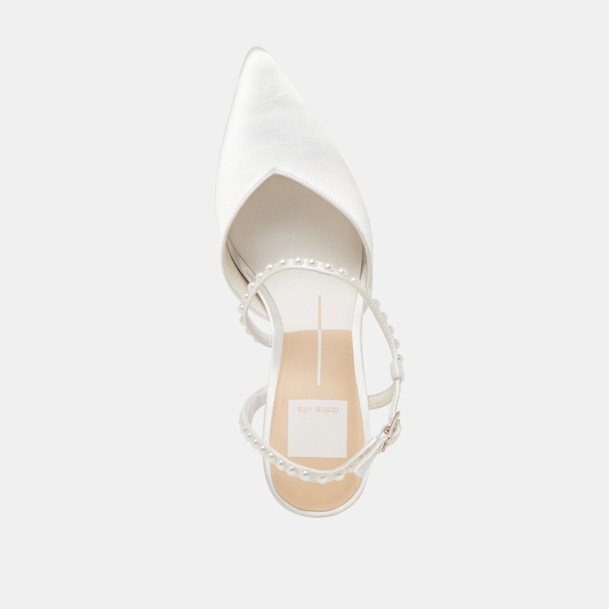 KAMRA PEARL HEELS TRUE WHITE SATIN
 – Dolce Vita