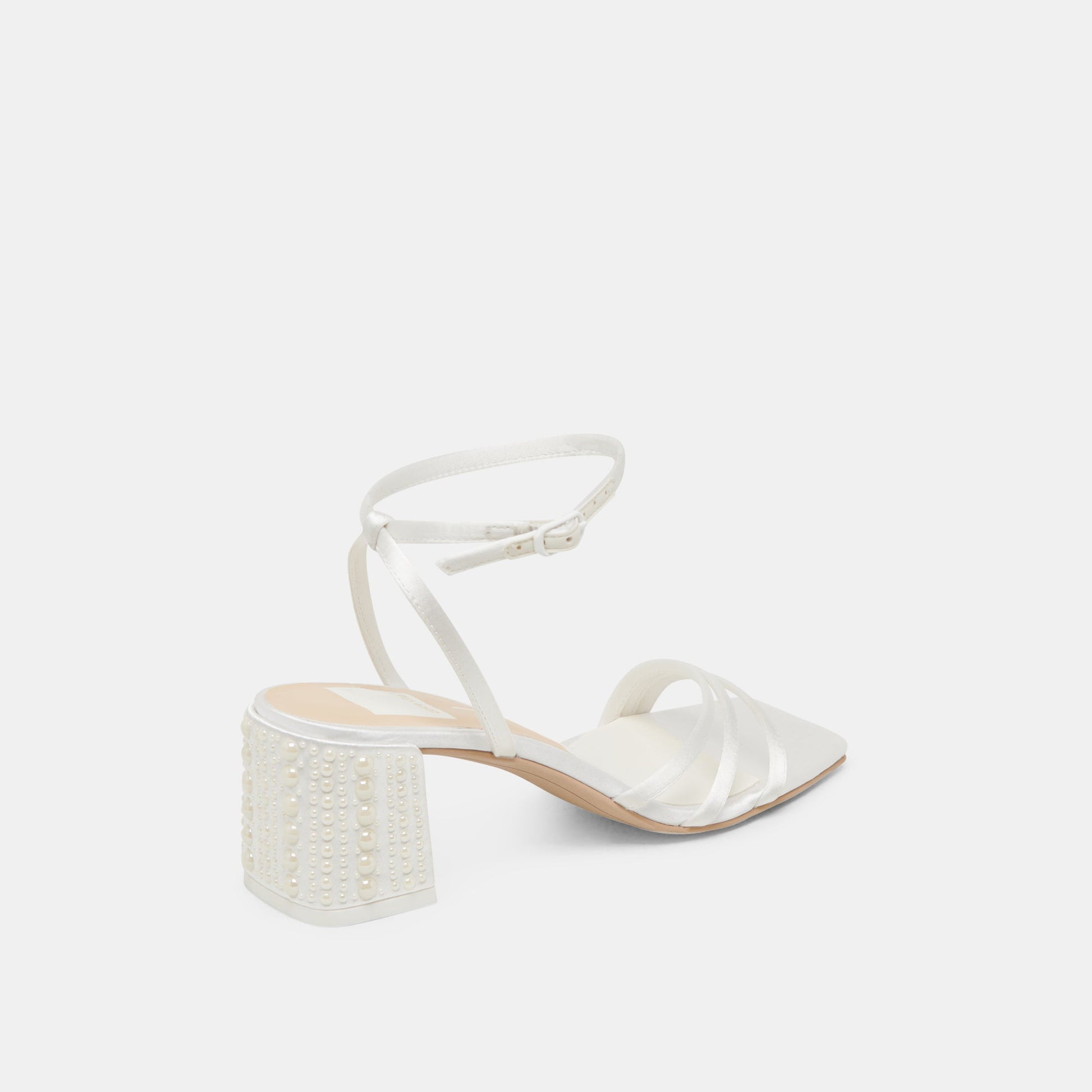 YSABEL PEARL HEELS TRUE WHITE SATIN
 – Dolce Vita