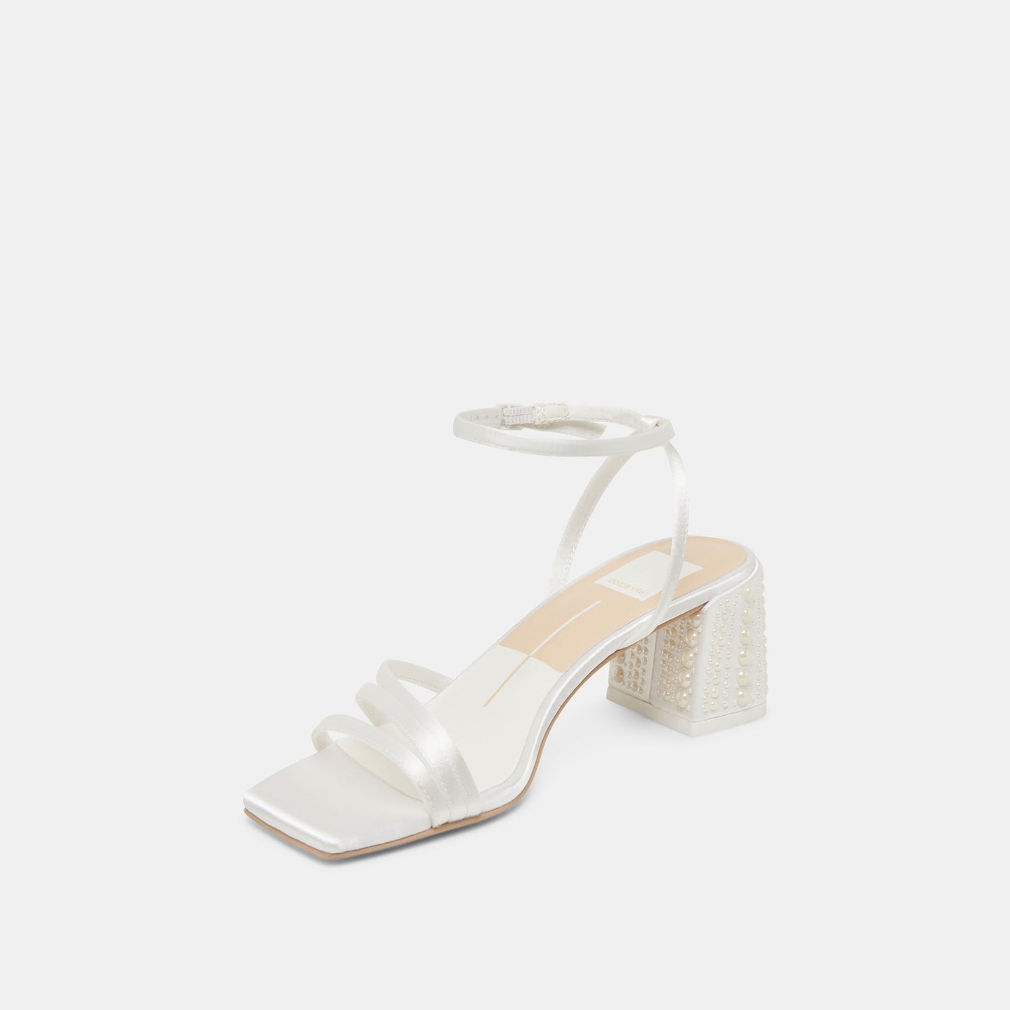 YSABEL PEARL HEELS TRUE WHITE SATIN
 – Dolce Vita