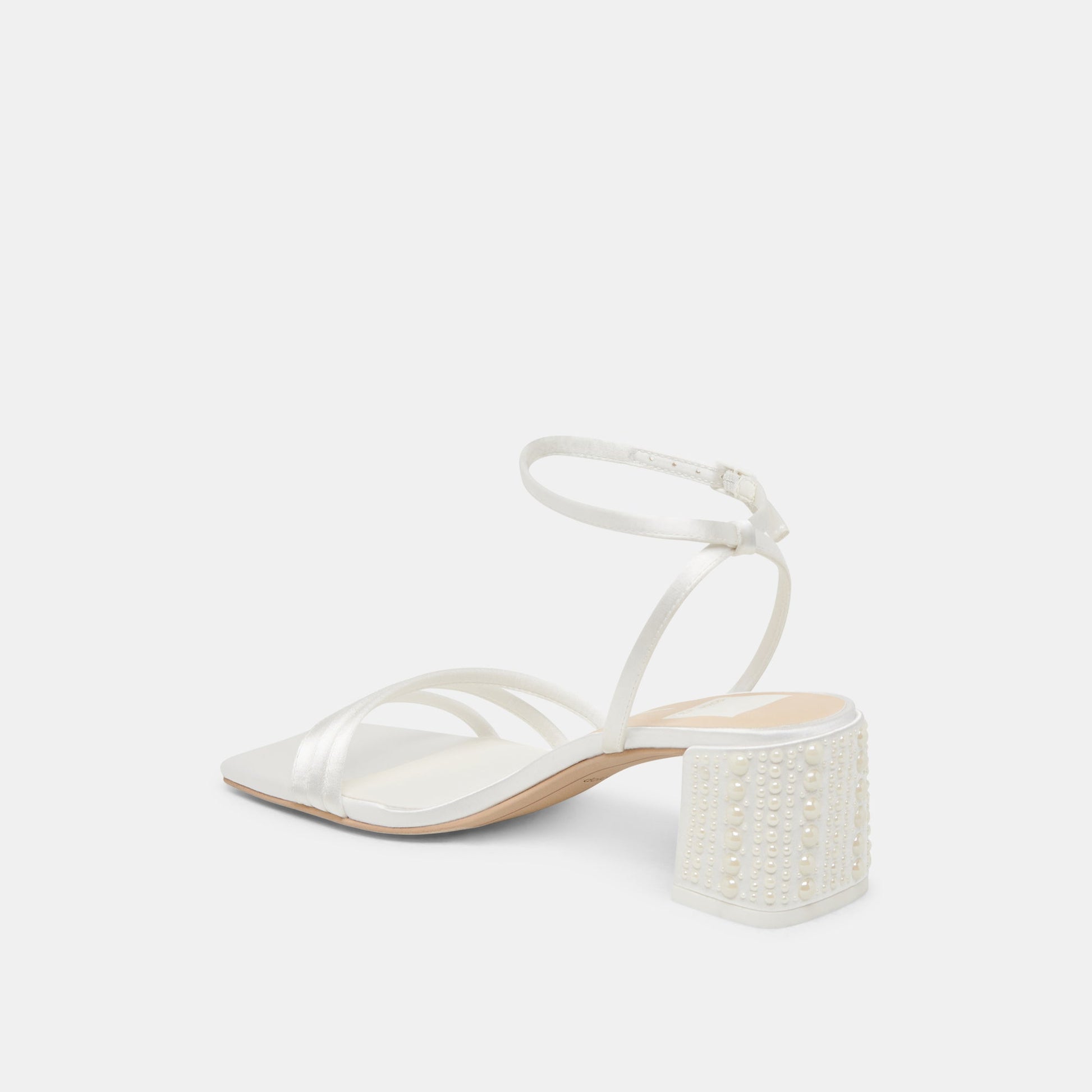 YSABEL PEARL HEELS TRUE WHITE SATIN
 – Dolce Vita