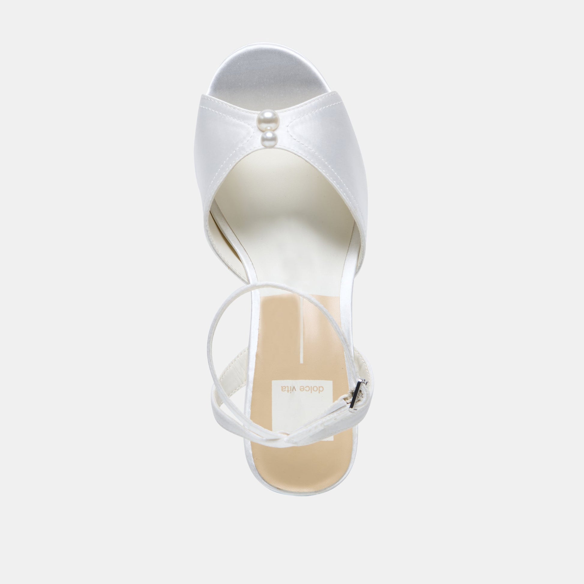 Bryla White Satin Heels