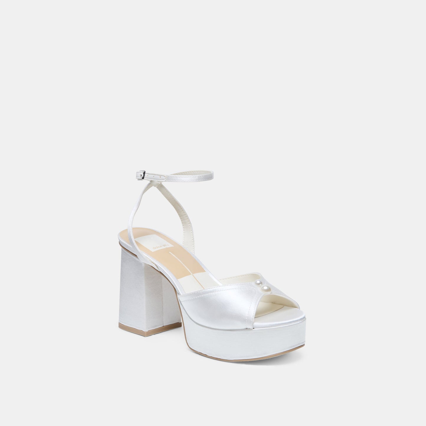 Bryla White Satin Heels