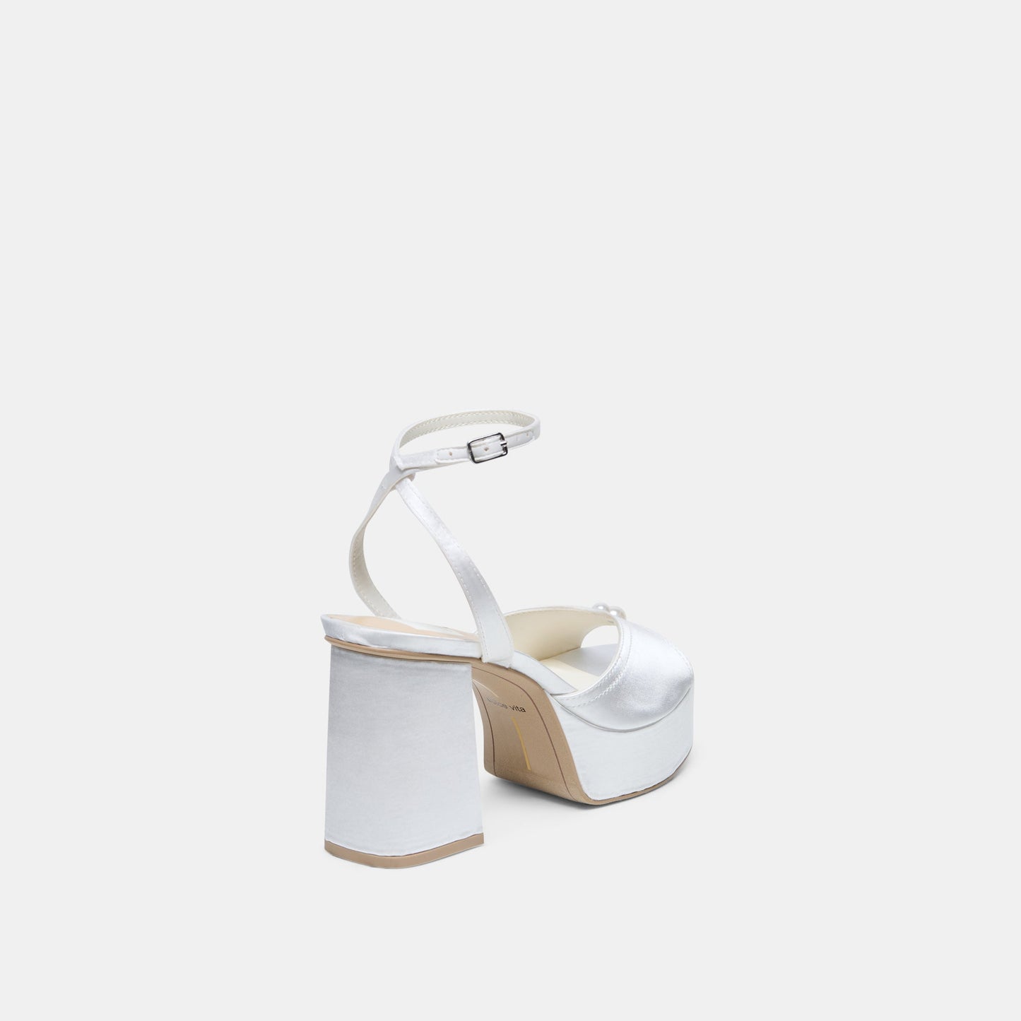 Bryla White Satin Heels