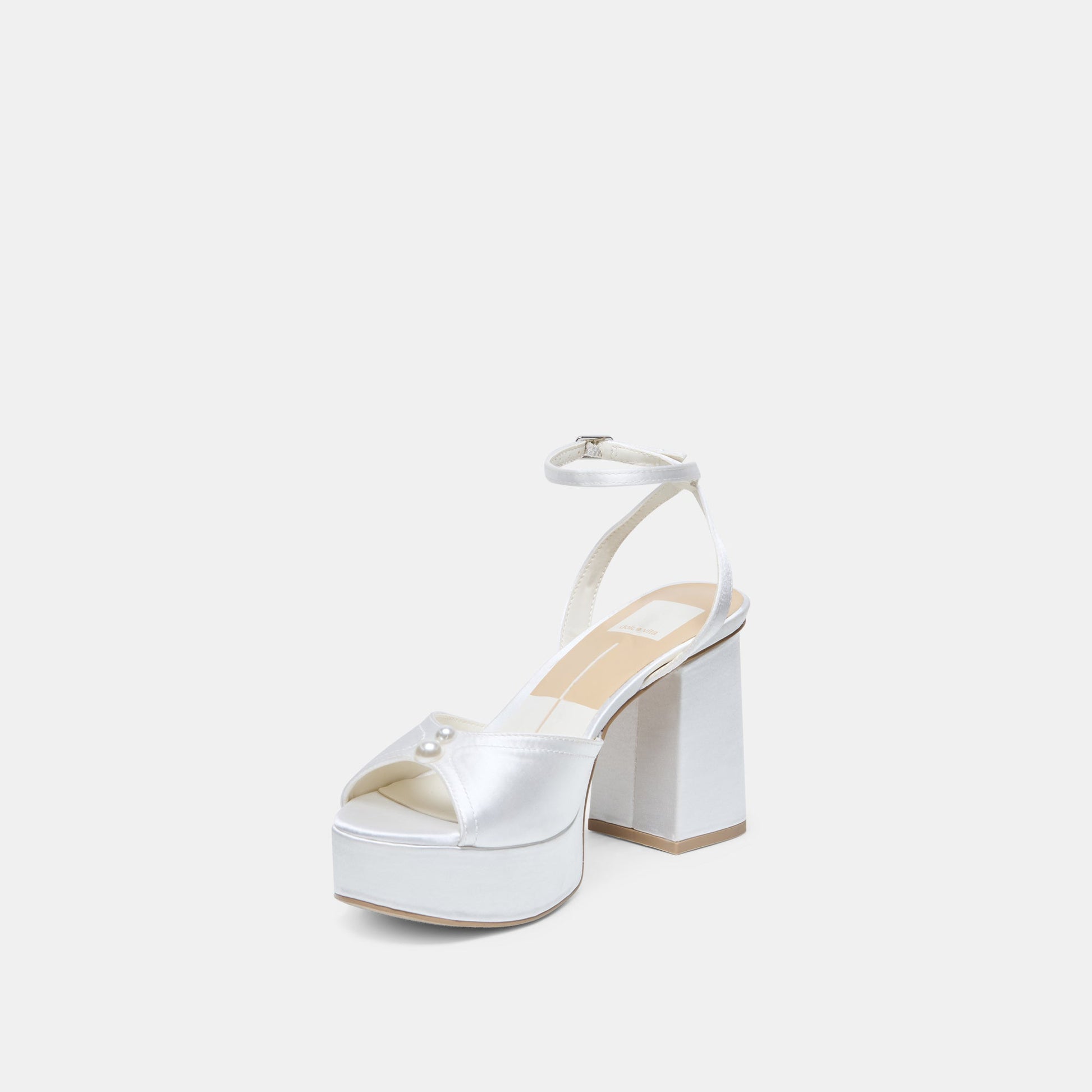 Bryla White Satin Heels