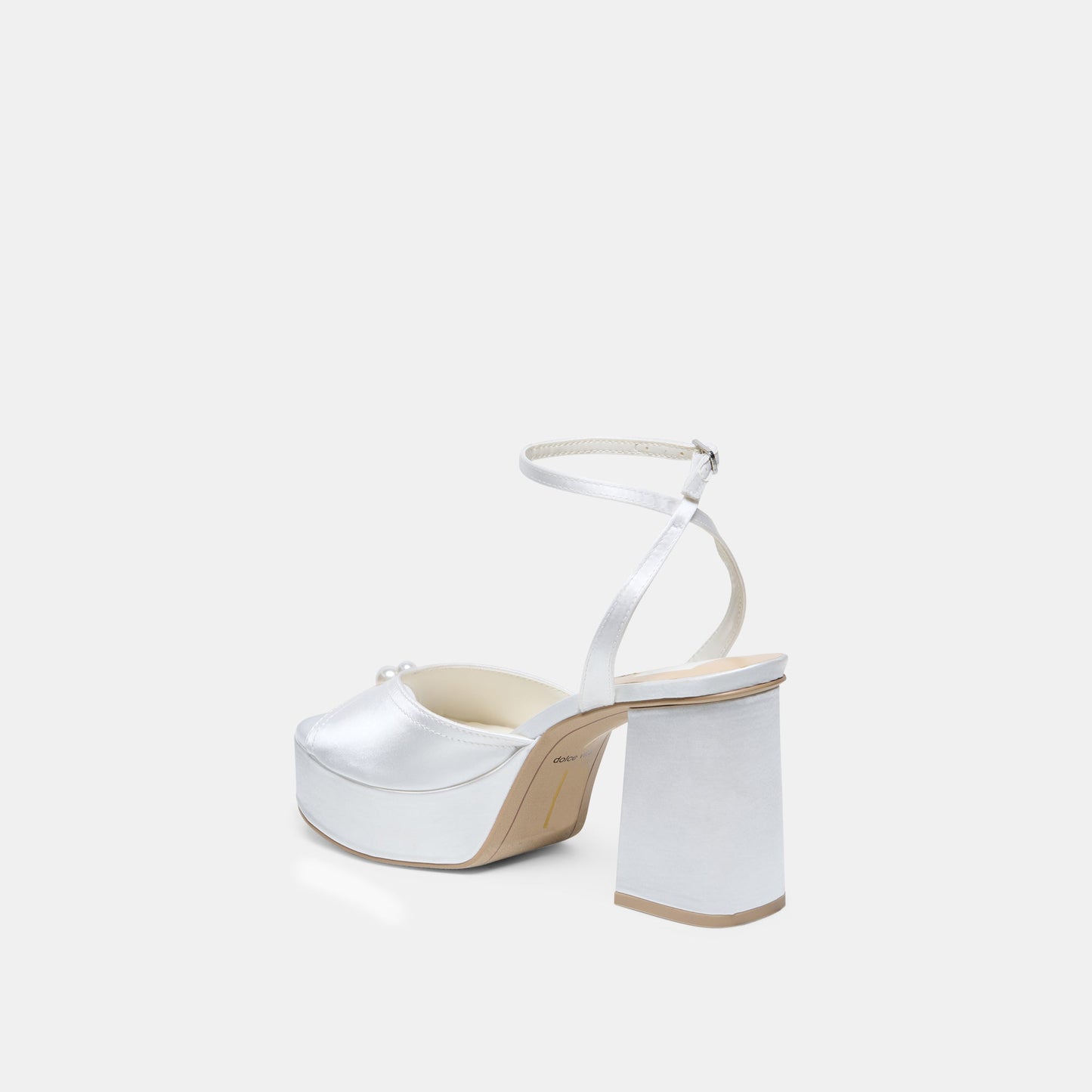 Bryla White Satin Heels