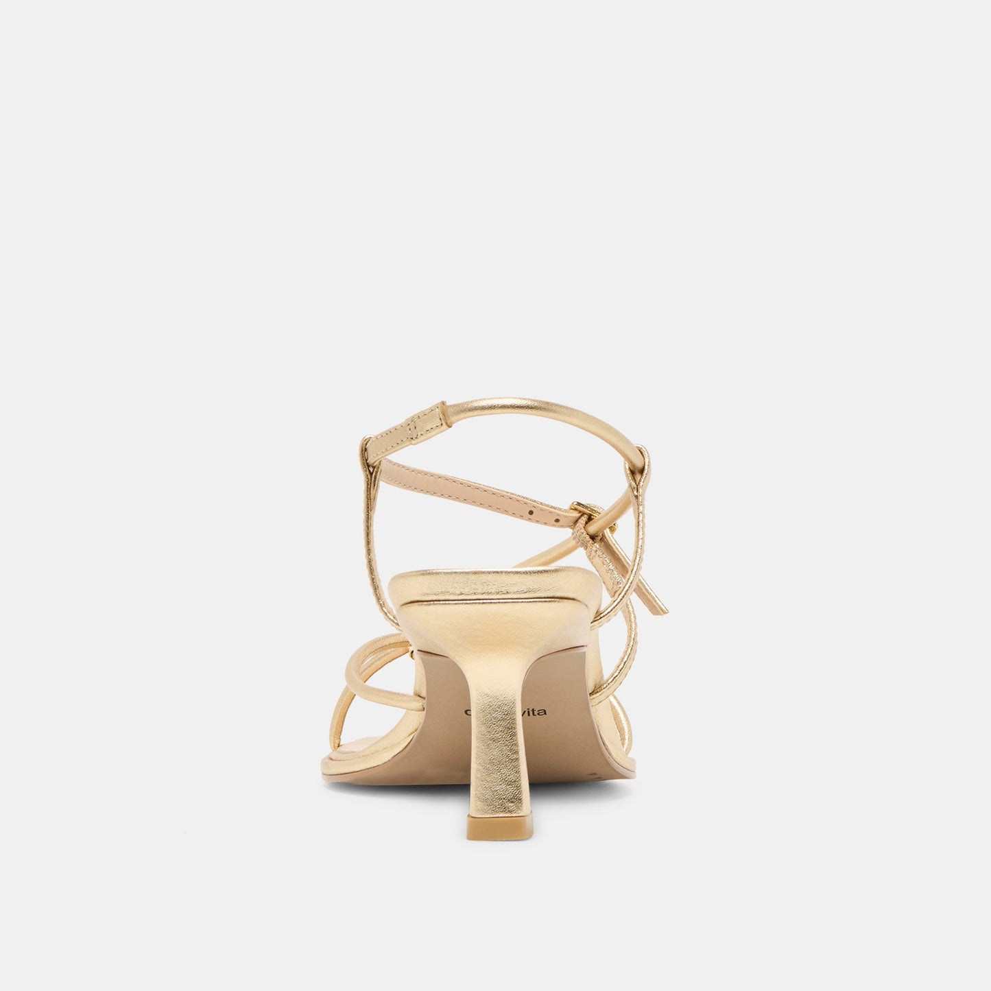 Mylee Gold Distressed Leather Heels