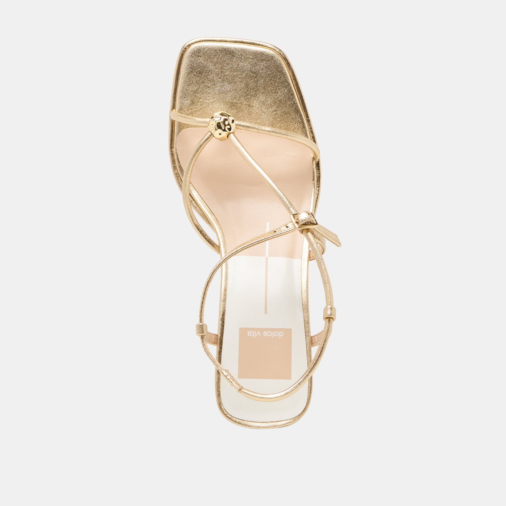 Mylee Gold Distressed Leather Heels