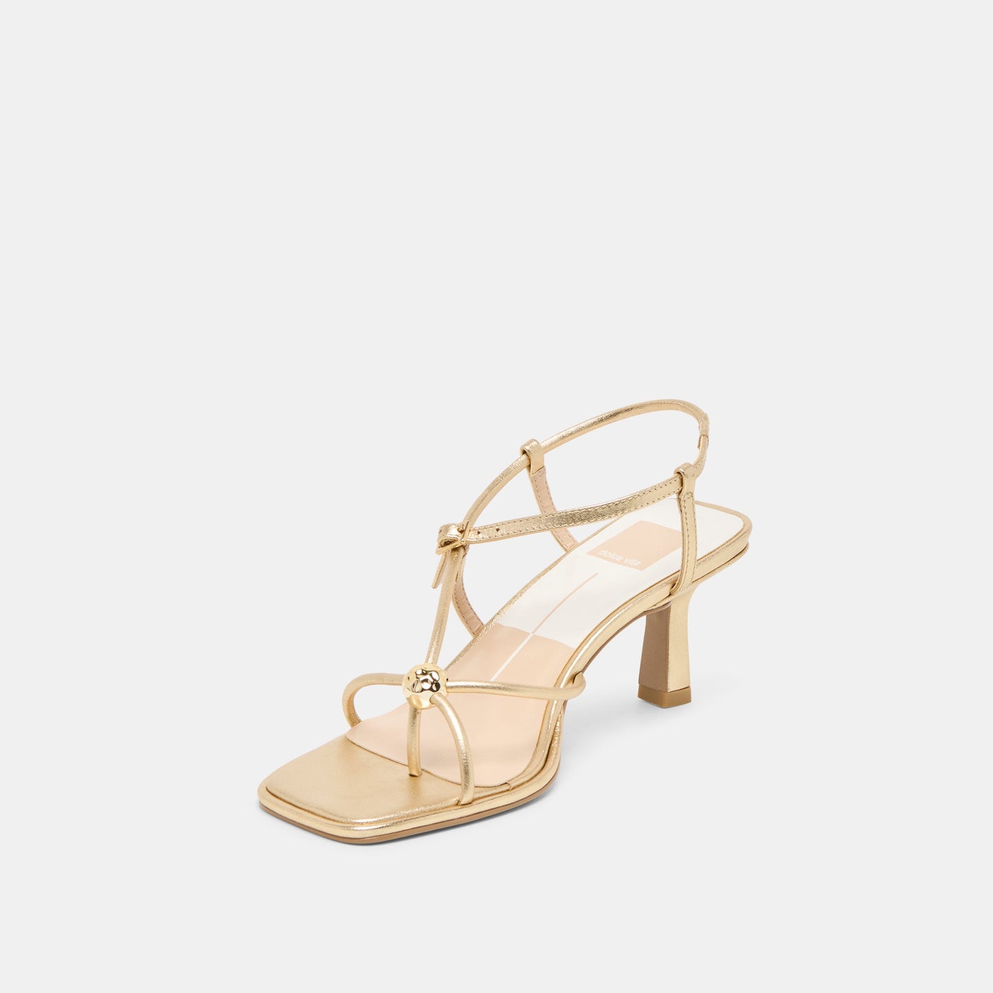 Mylee Gold Distressed Leather Heels