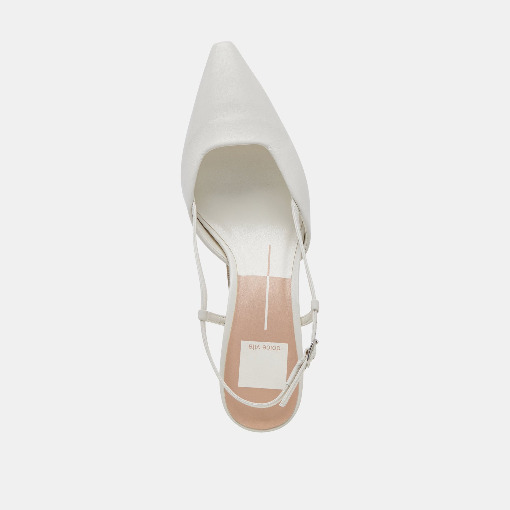 Odela White Leather Heels