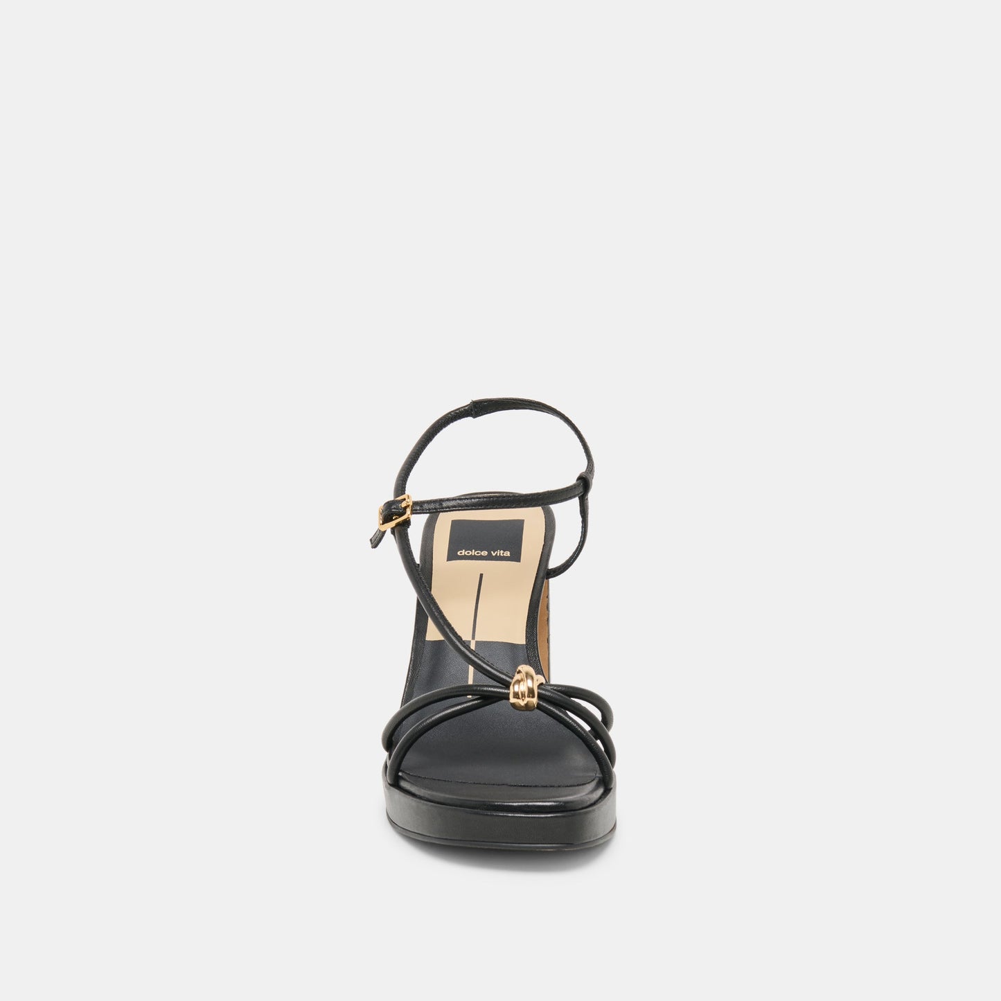 Odete Black Leather Heels