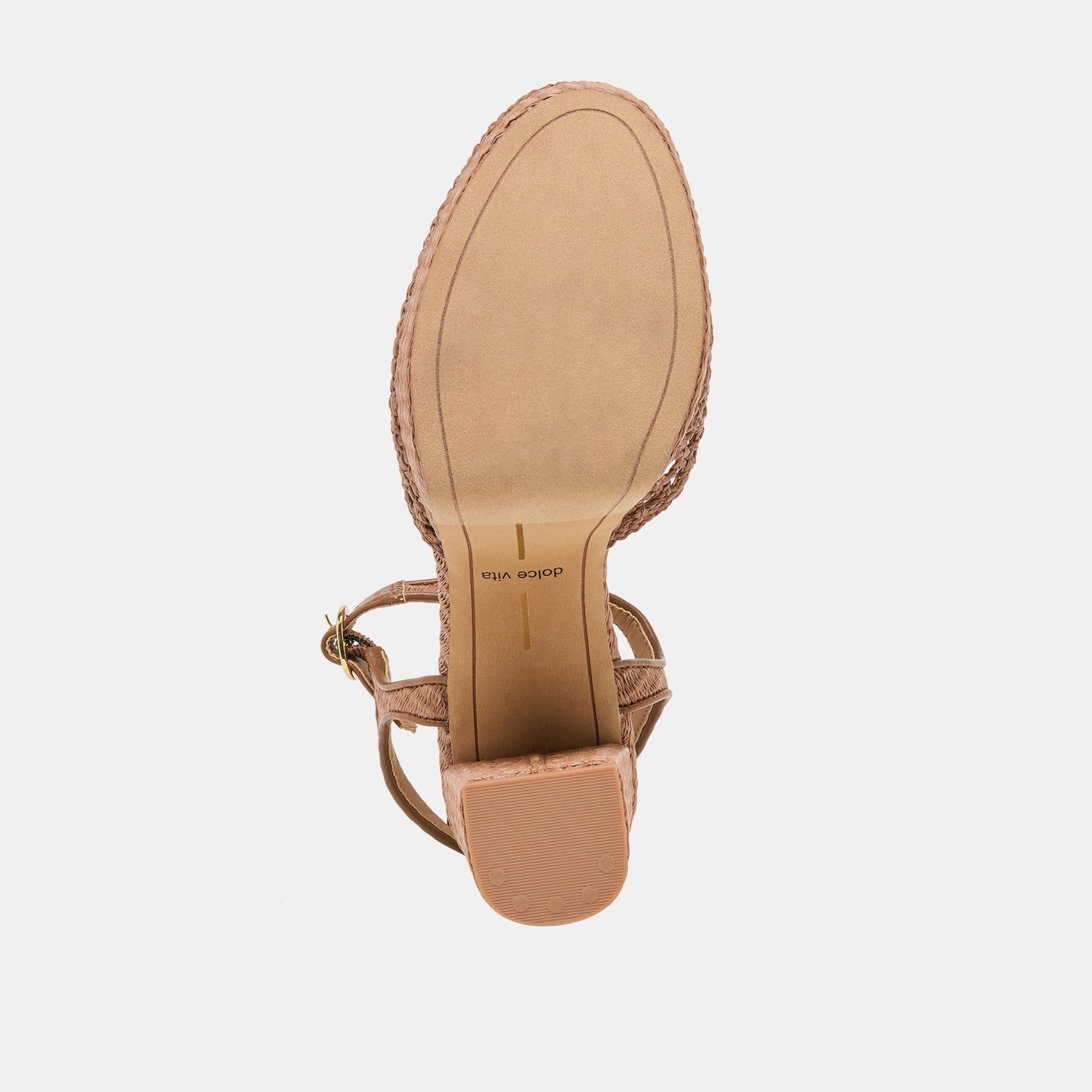 Gero Mid Brown Woven Raffia Heels