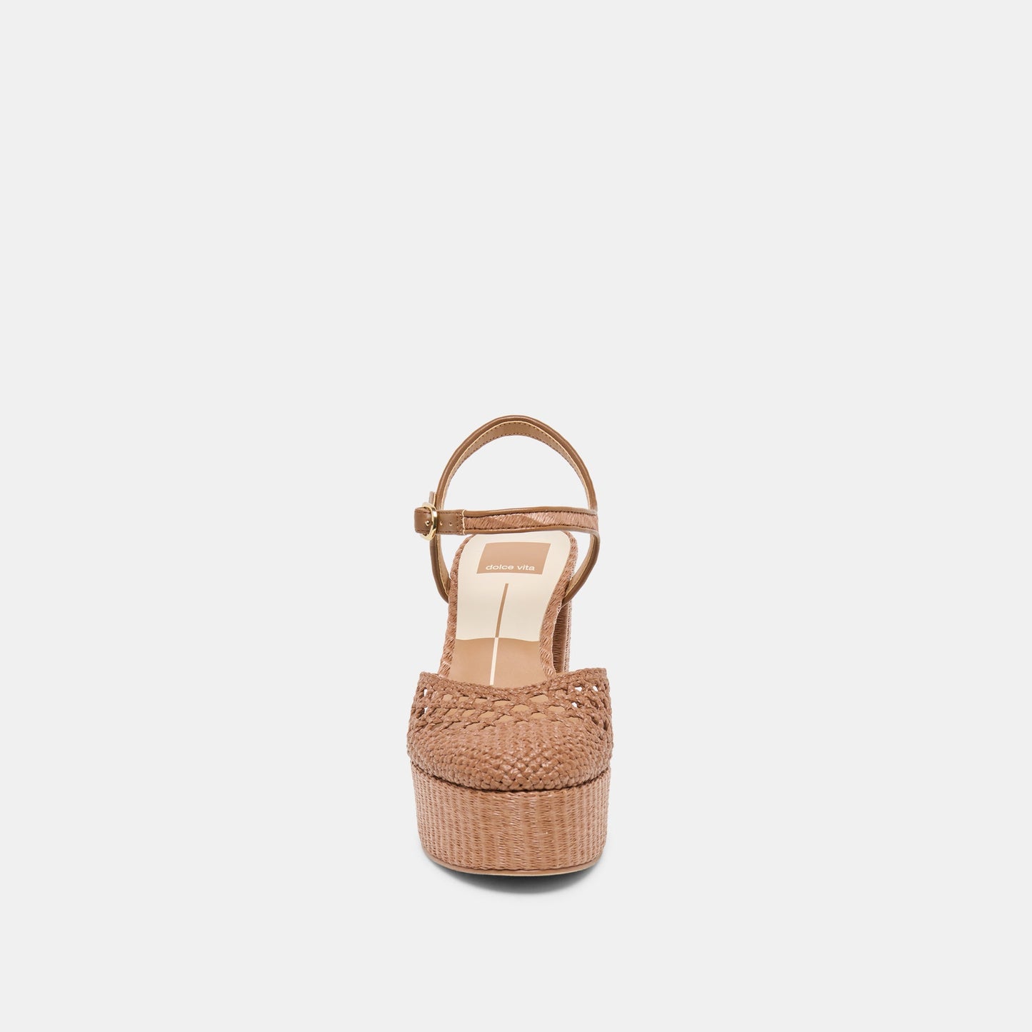 Gero Mid Brown Woven Raffia Heels