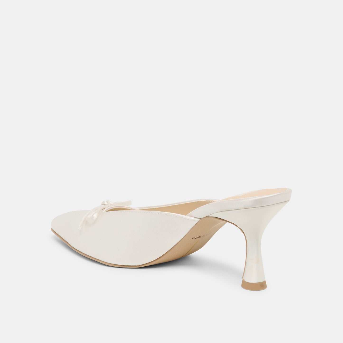 Cleo High Off White Satin Heels