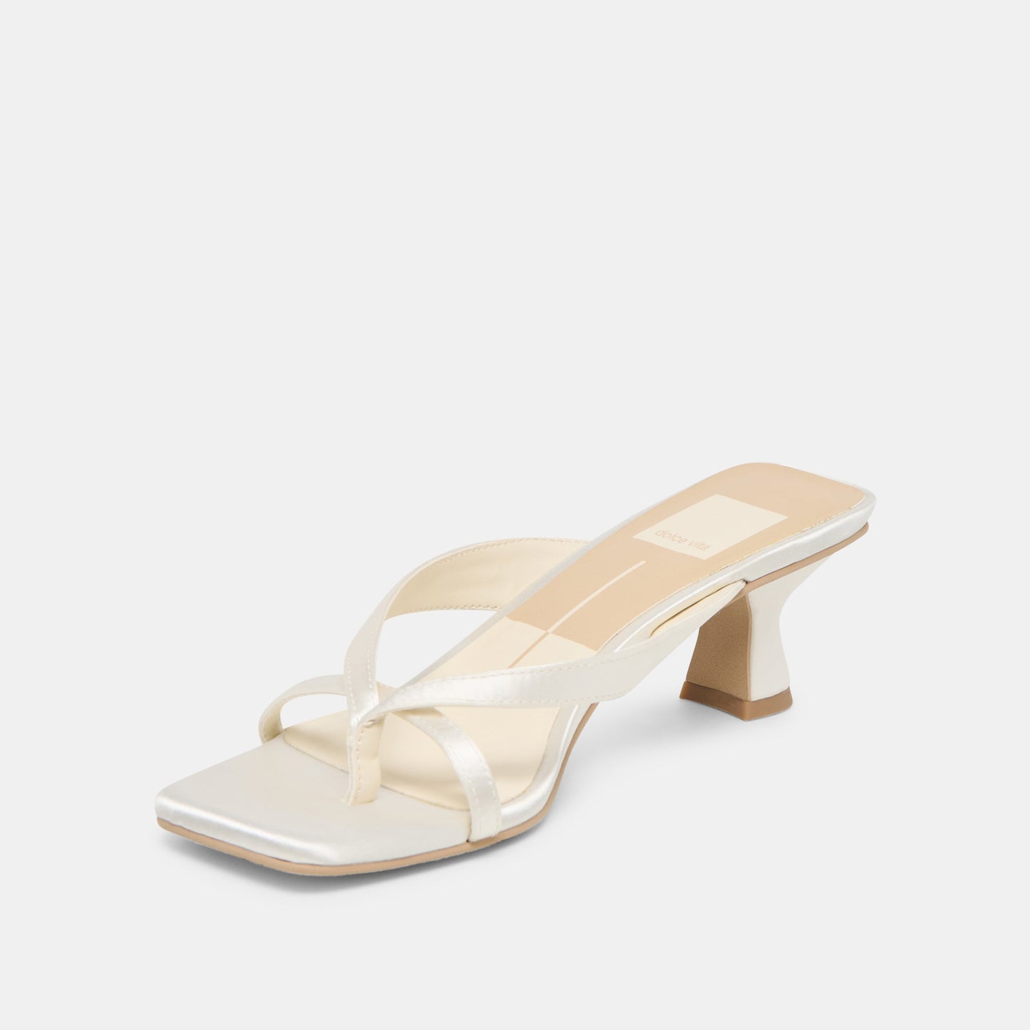 Brevel True White Satin Heels