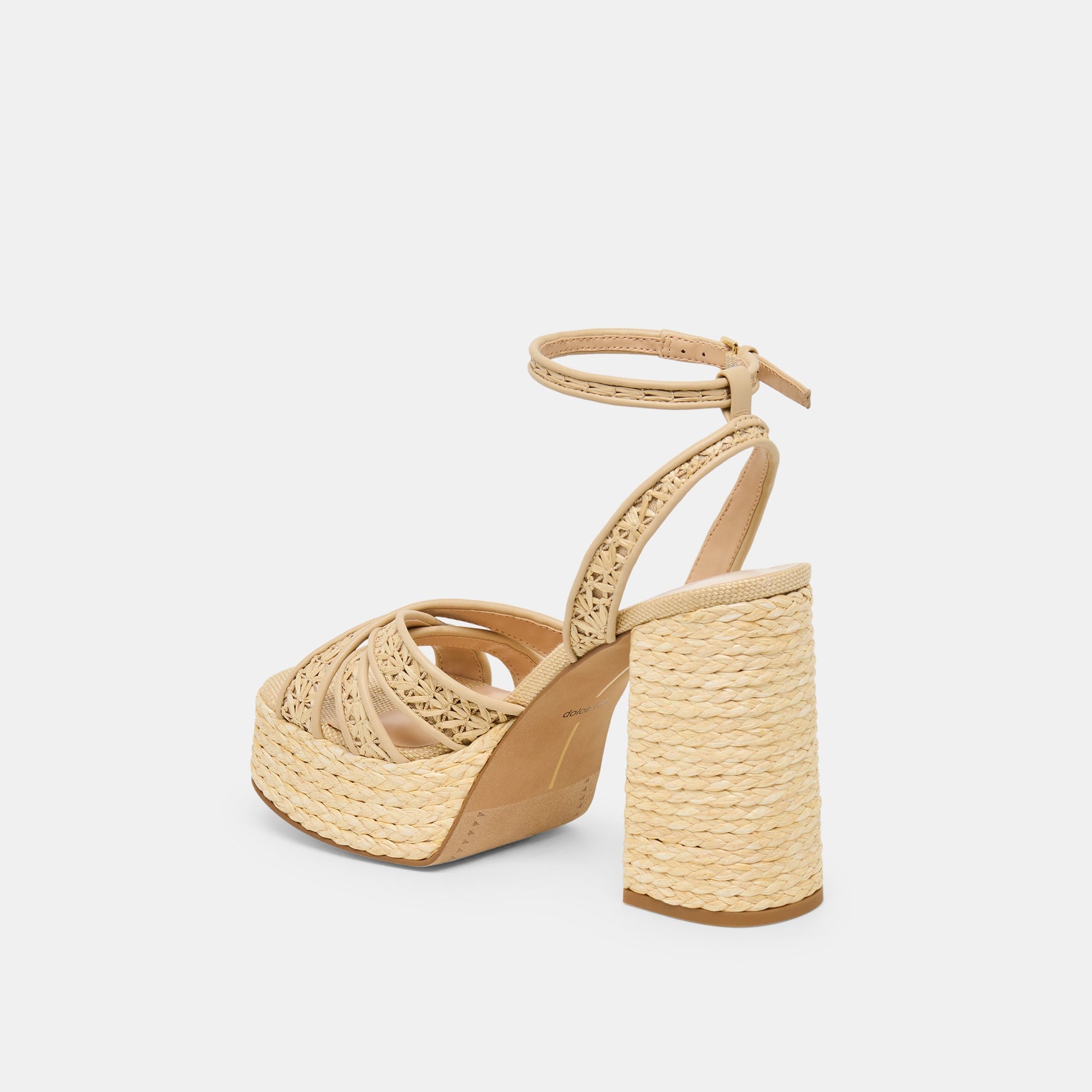 Danila Lt Natural Cross Hatch Raffia Heels