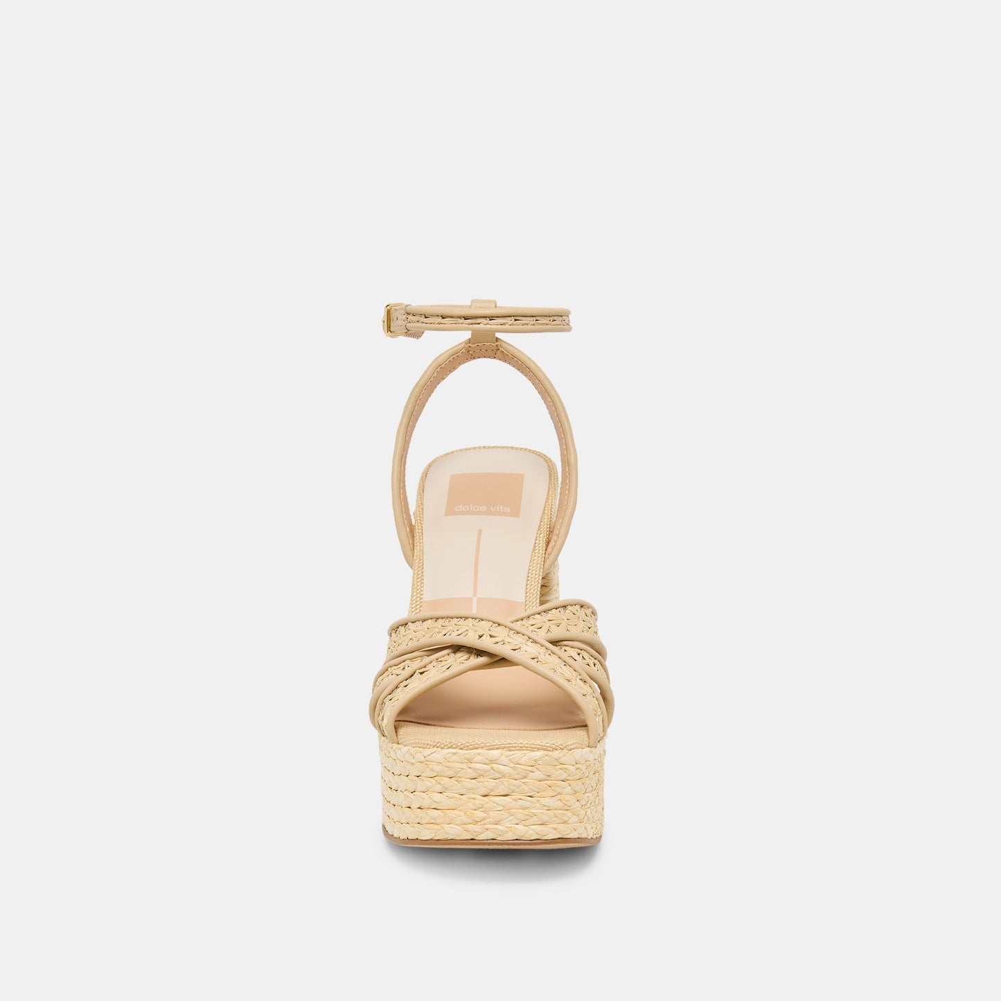 Danila Lt Natural Cross Hatch Raffia Heels